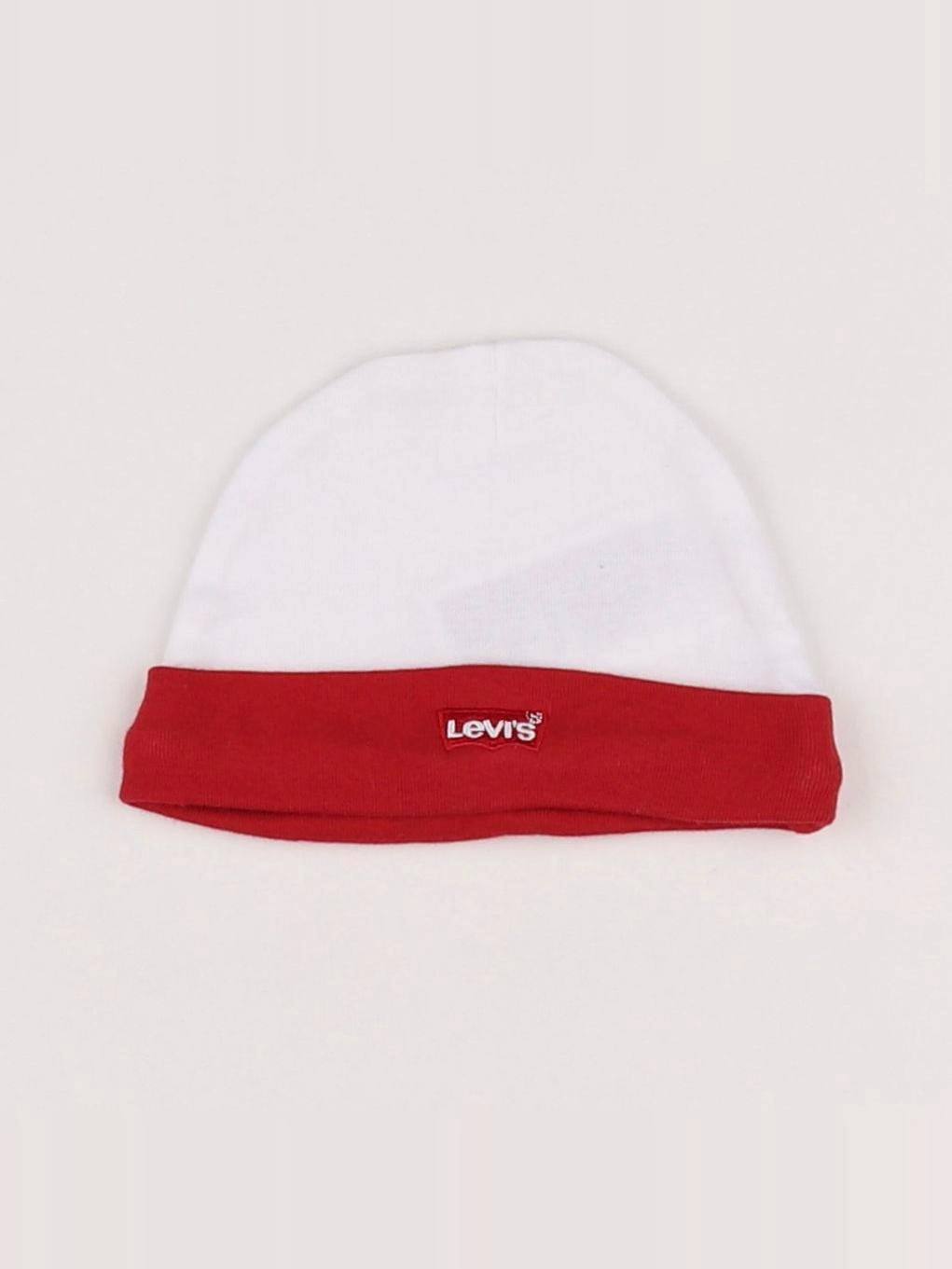 Levi's - bonnet blanc, rouge - 6/12 mois