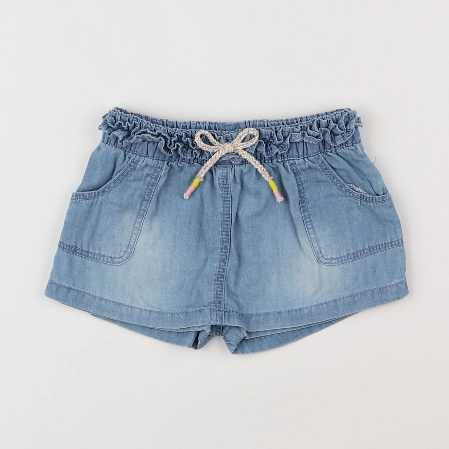 Vertbaudet - jupe short bleu - 12 mois