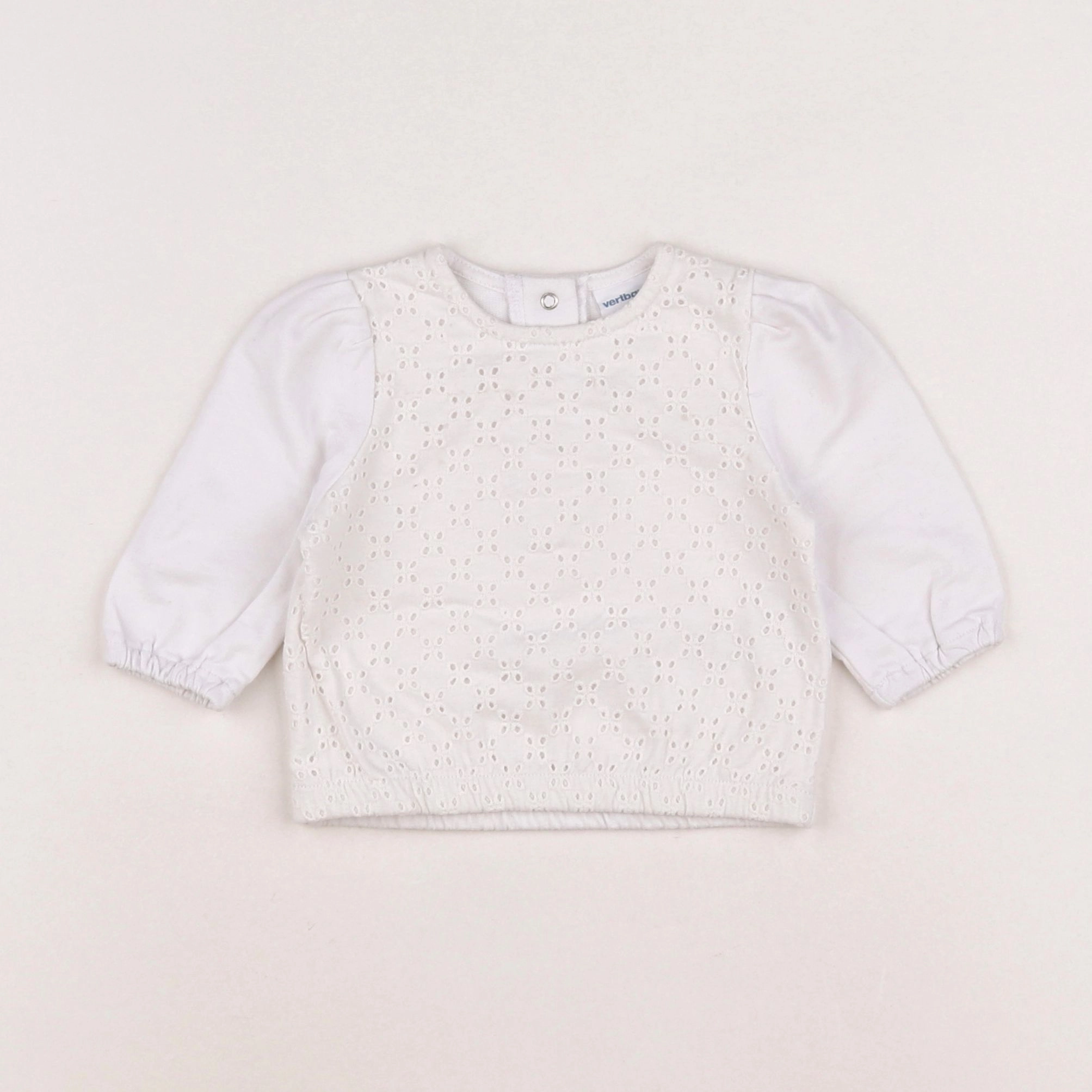 Vertbaudet - sweat blanc - 6 mois