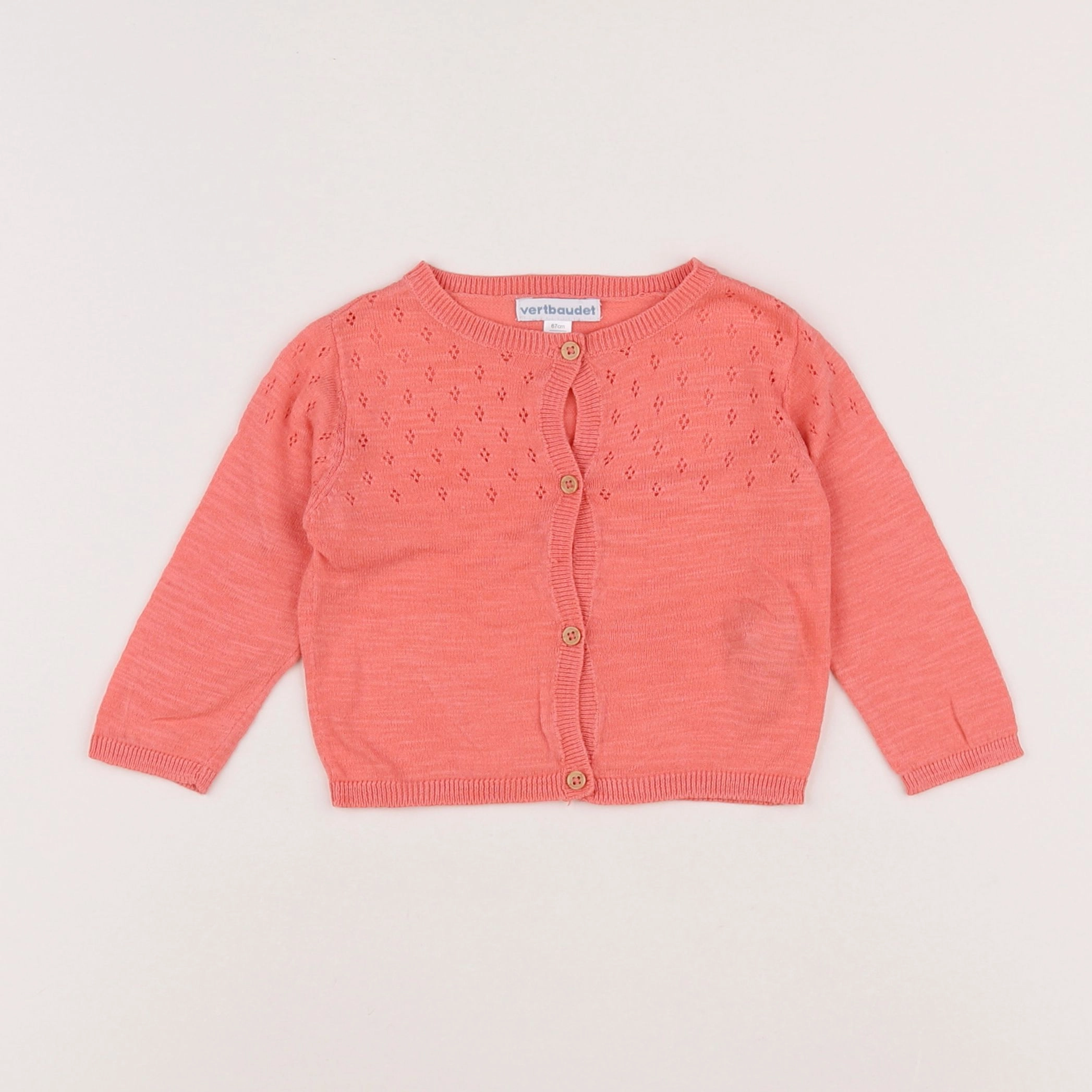 Vertbaudet - gilet orange - 6 mois