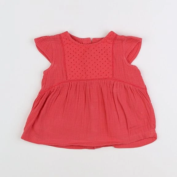 Vertbaudet - blouse rouge - 12 mois
