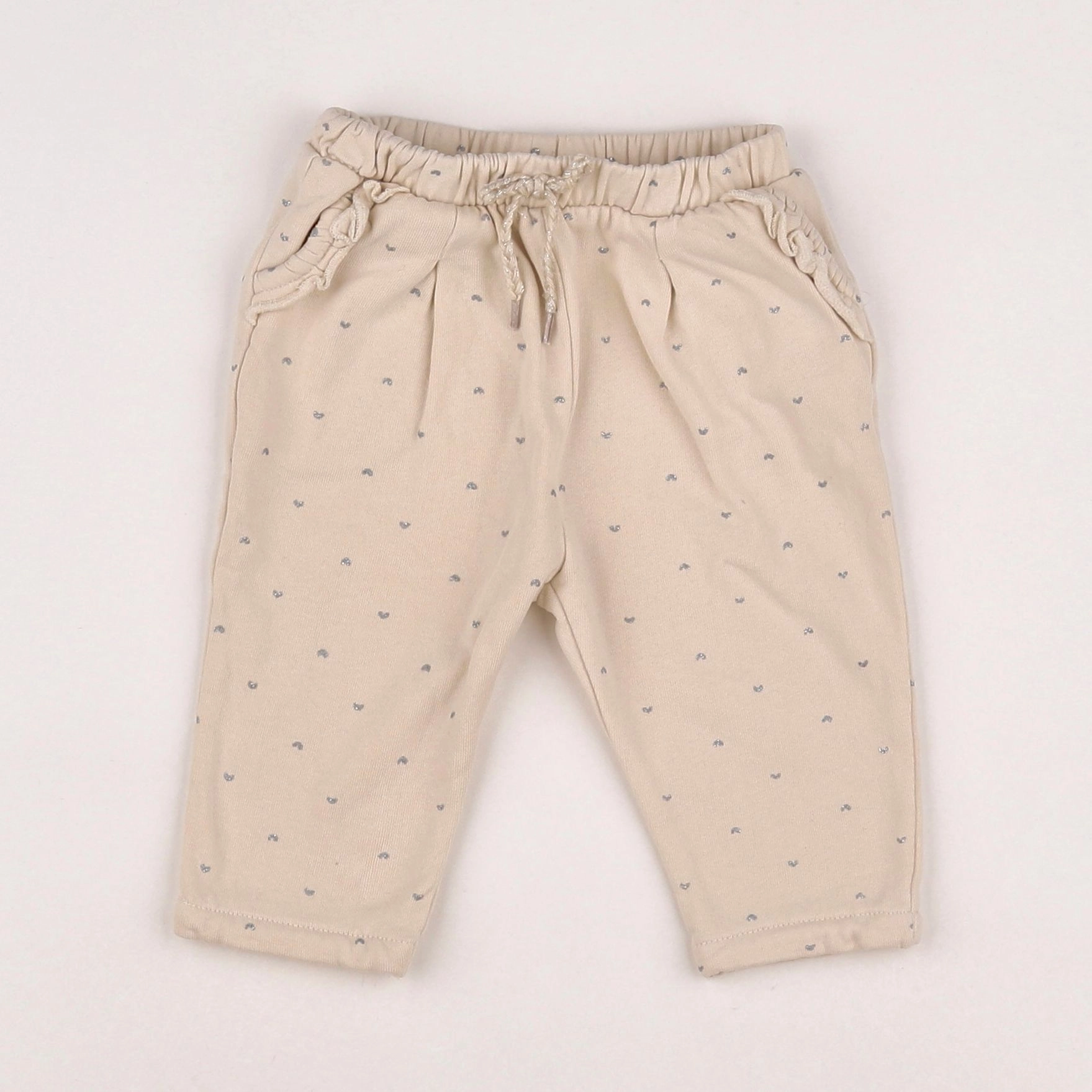 Vertbaudet - jogging argent, beige - 9 mois