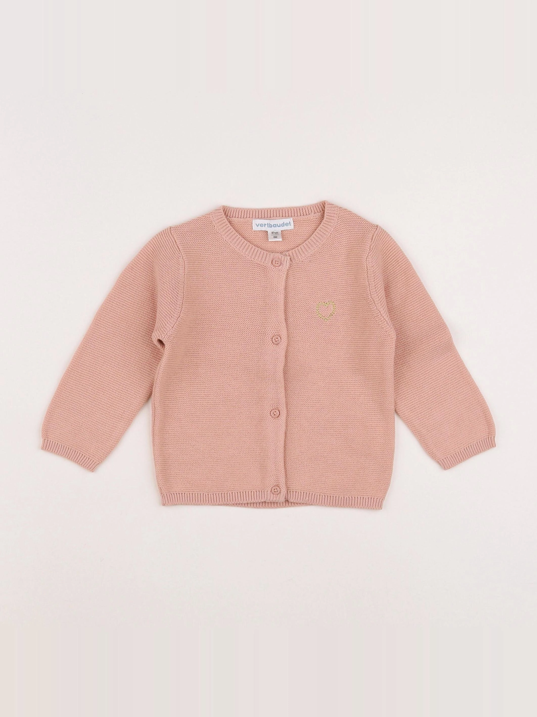 Vertbaudet - gilet rose - 6 mois