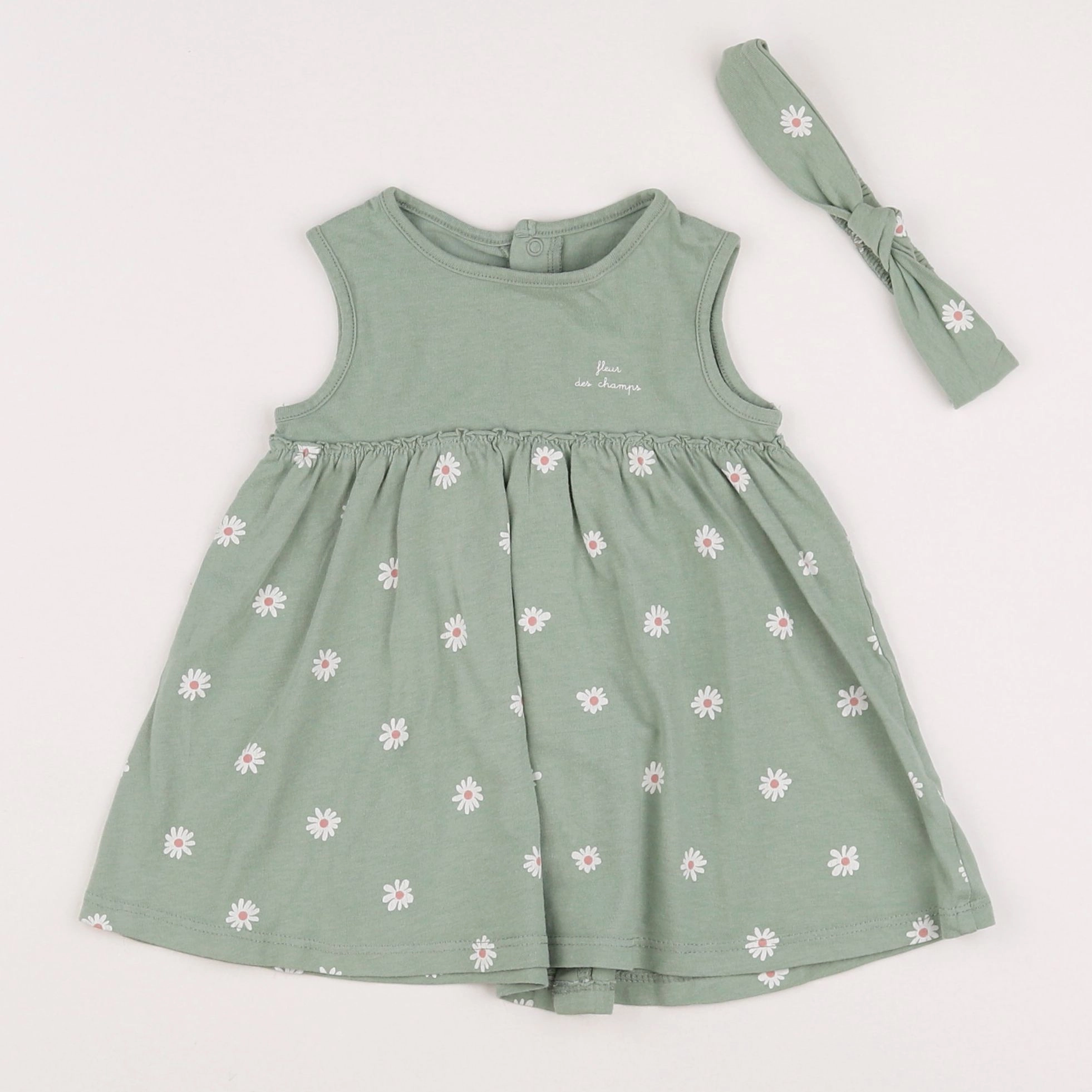 Vertbaudet - robe vert - 6 mois