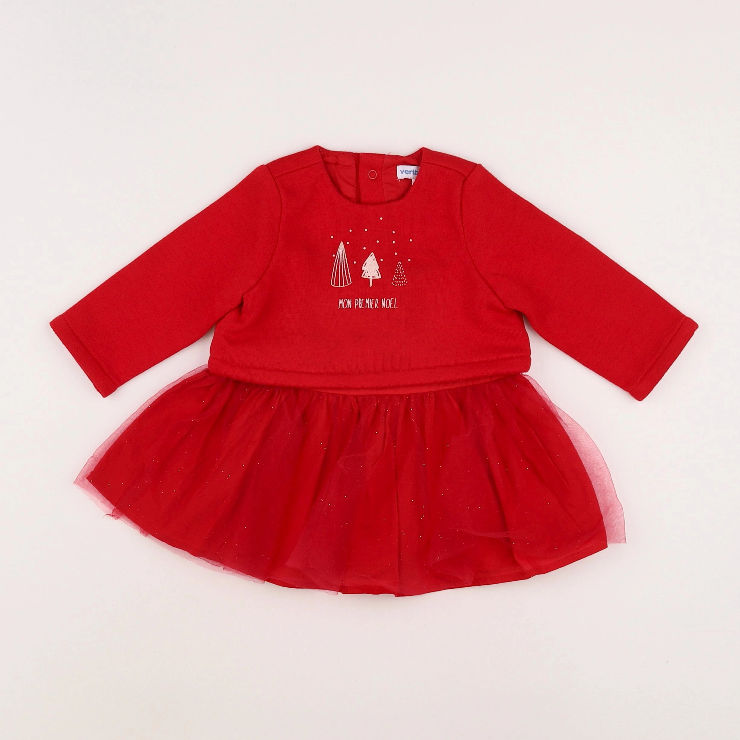 Vertbaudet - robe rouge, or - 6 mois