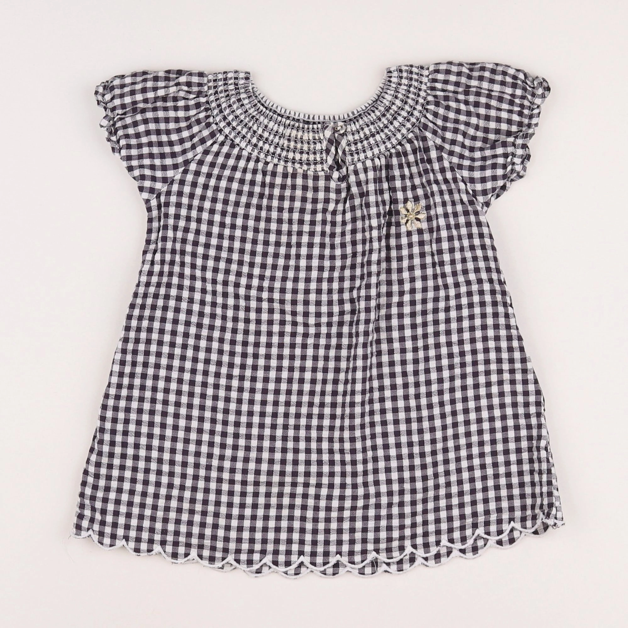 Vertbaudet - robe blanc, noir - 9 mois