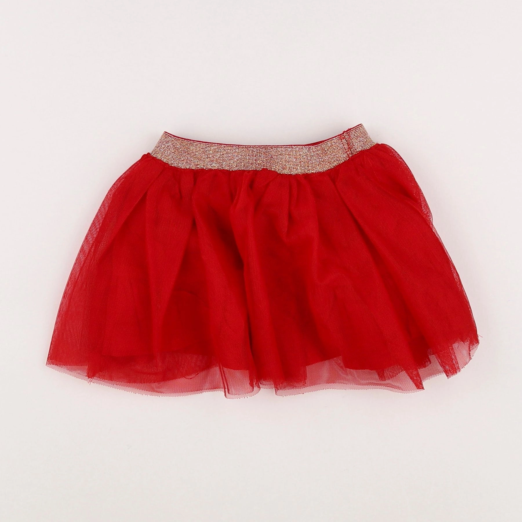 Vertbaudet - jupe rouge, or - 18 mois