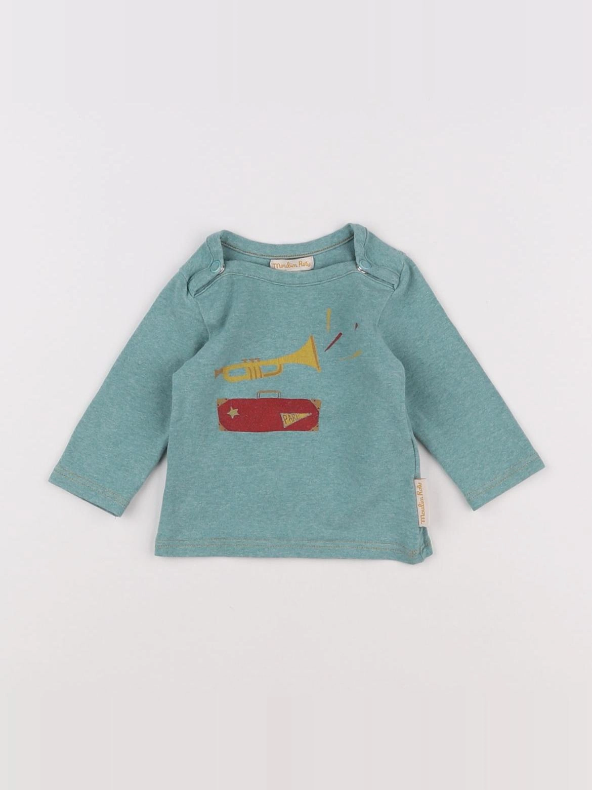 Moulin Roty - tee-shirt vert - 3 mois