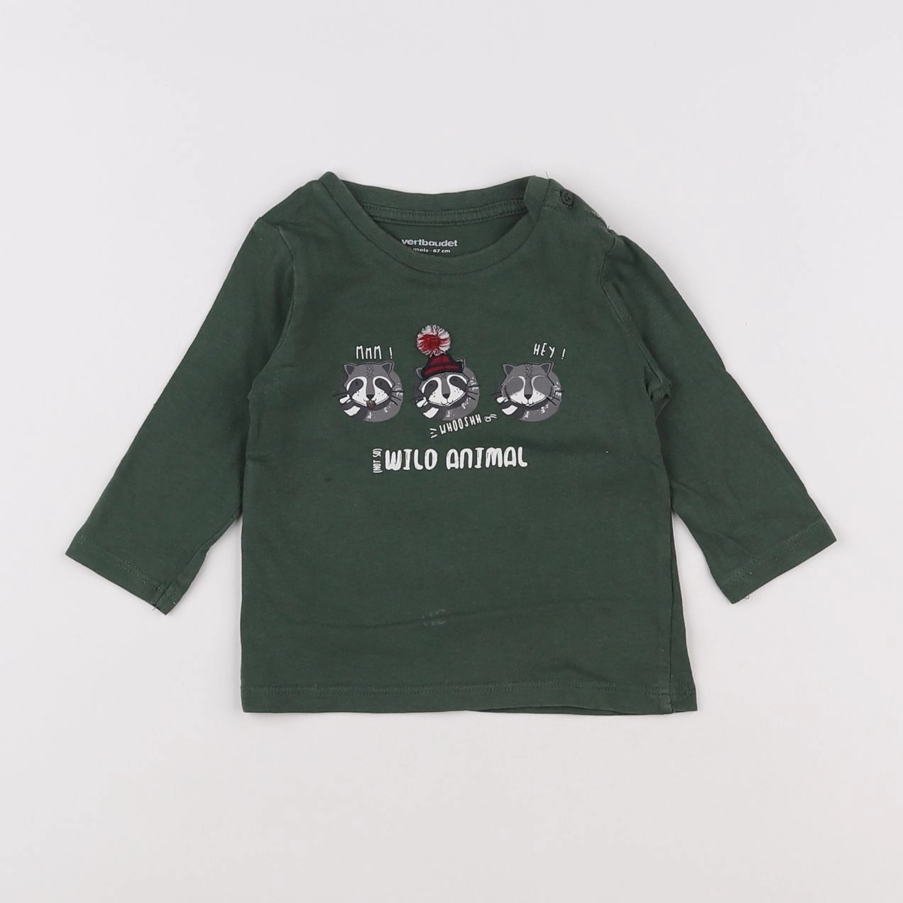 Vertbaudet - tee-shirt vert - 6 mois