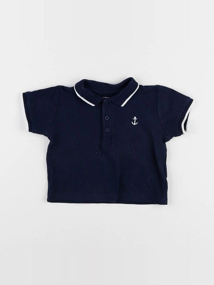 Vertbaudet - polo bleu - 12 mois