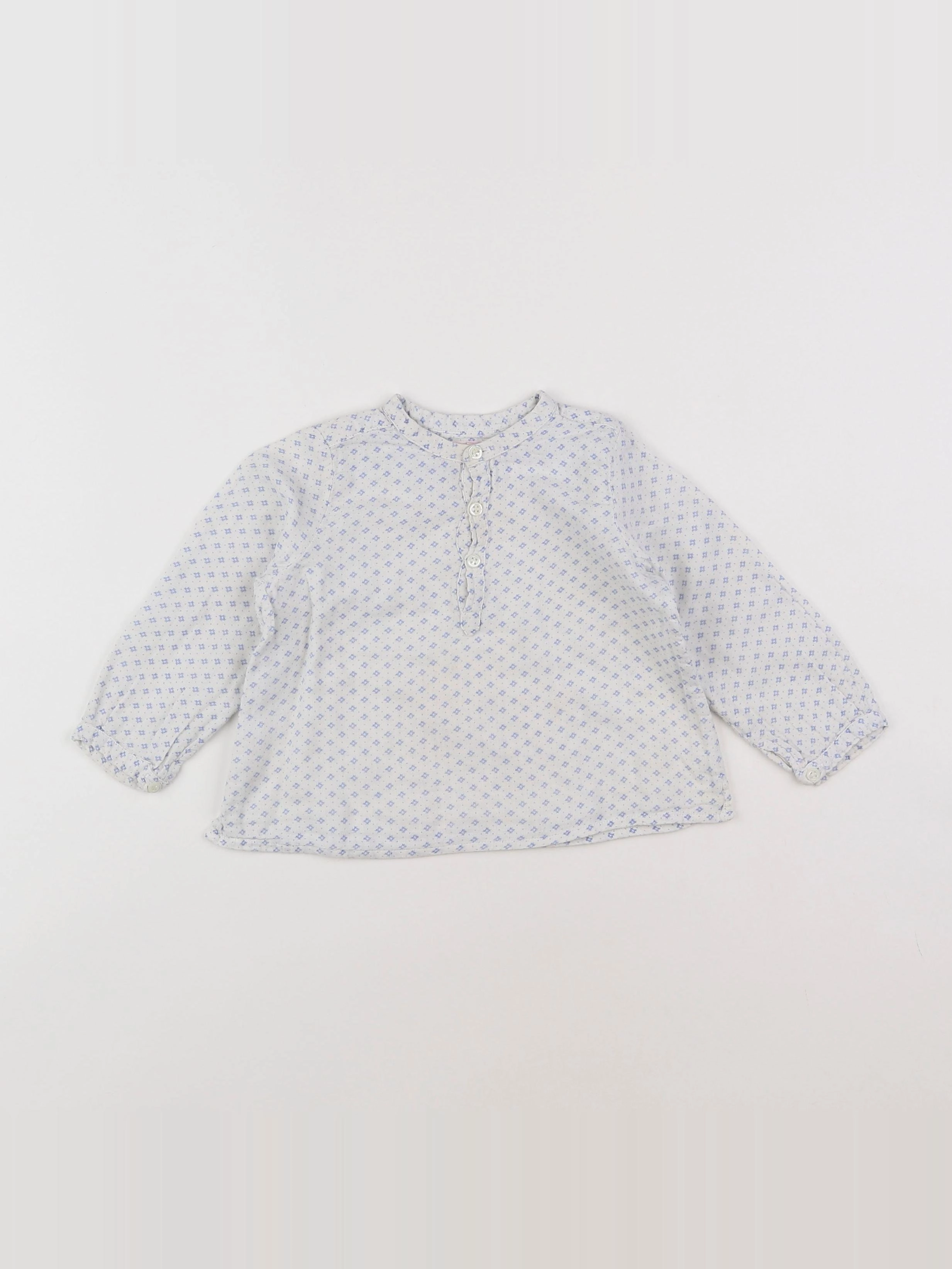 Bonpoint - chemise blanc, bleu - 18 mois