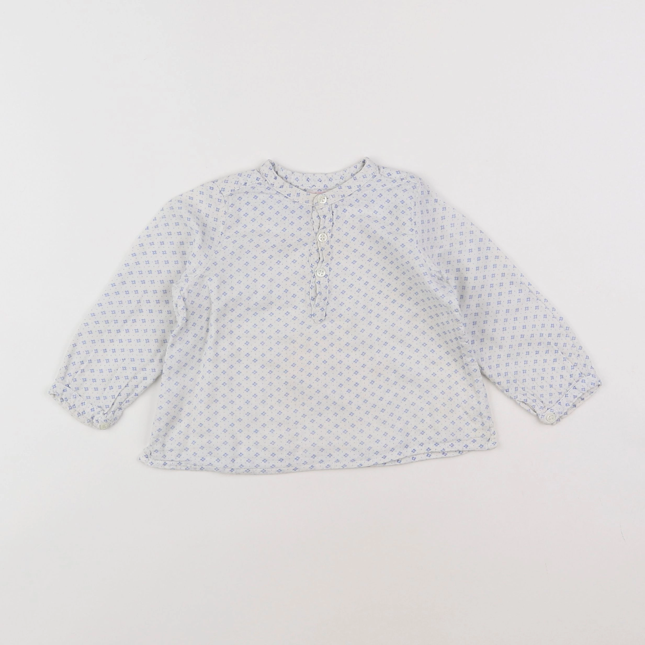 Bonpoint - chemise blanc, bleu - 18 mois