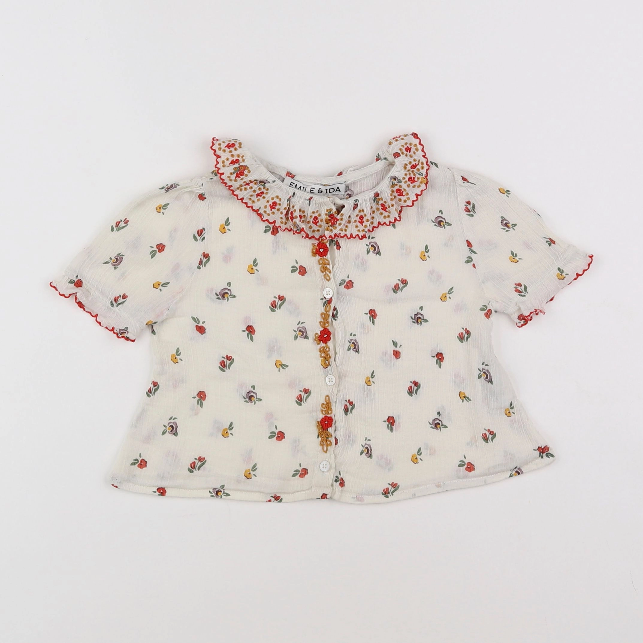 Emile et Ida - blouse multicolore - 12 mois