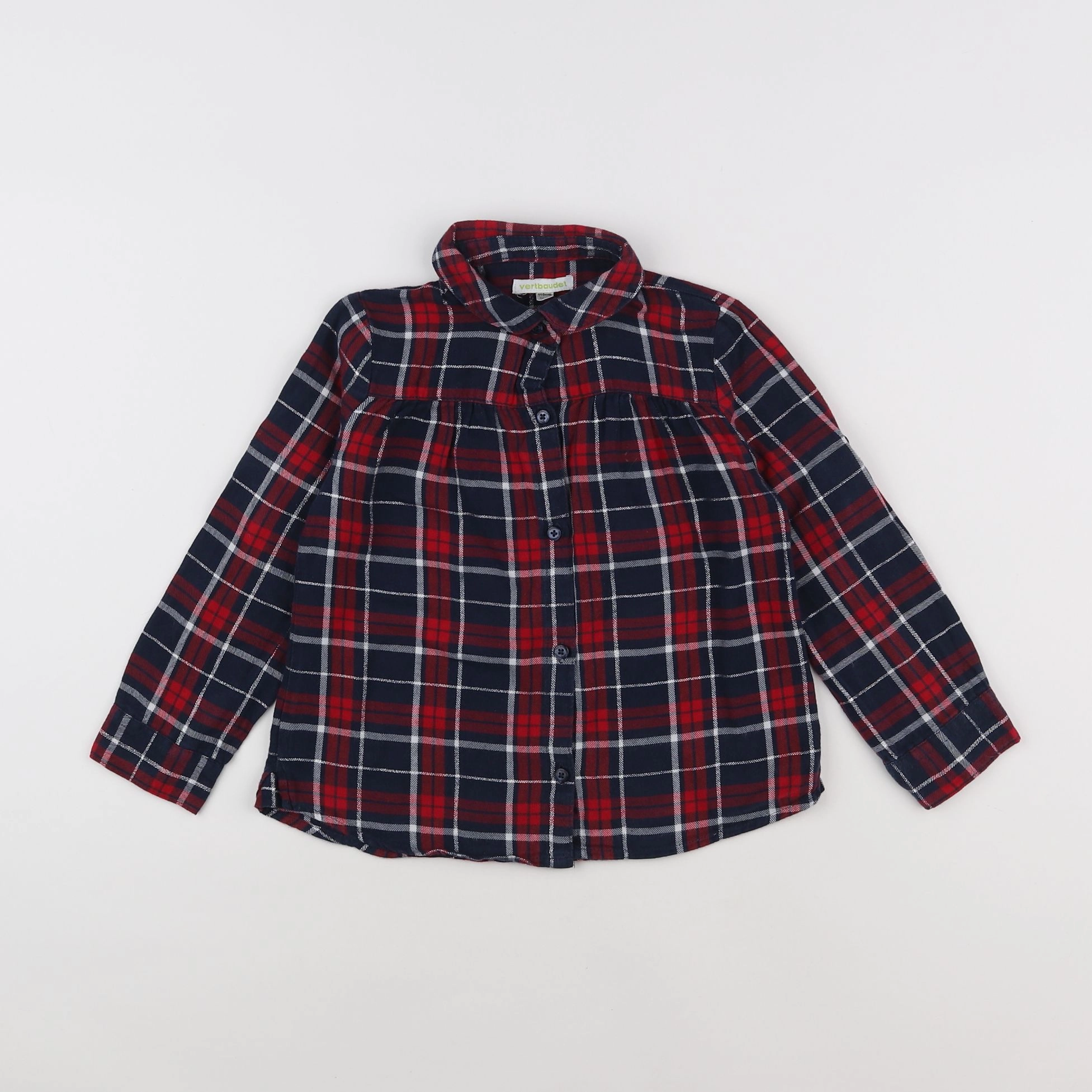 Vertbaudet - chemise rouge, bleu - 5 ans