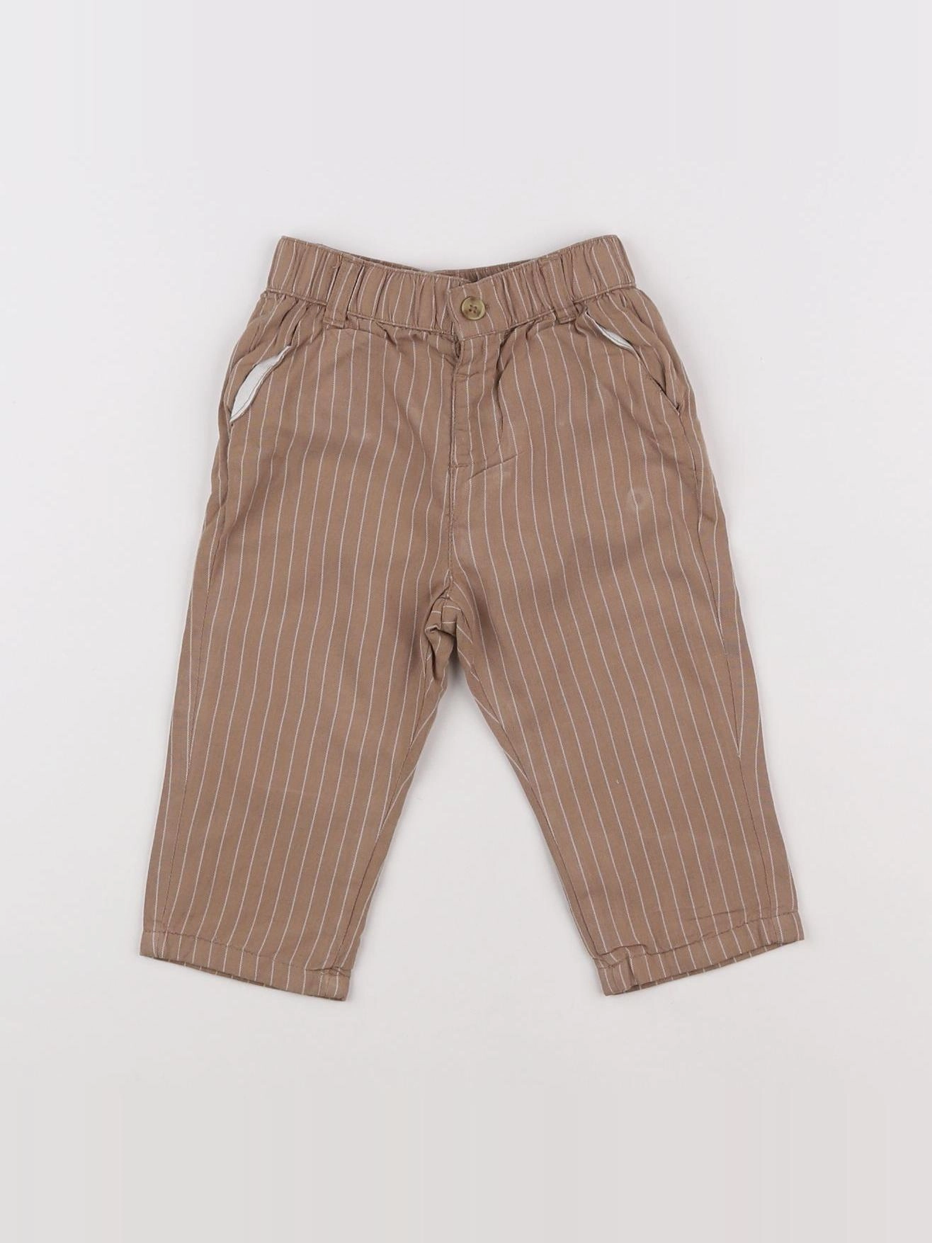 Vertbaudet - pantalon marron - 12 mois