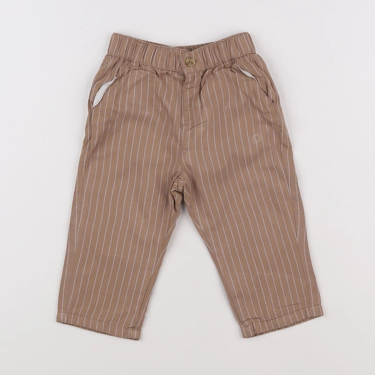 Vertbaudet - pantalon marron - 12 mois