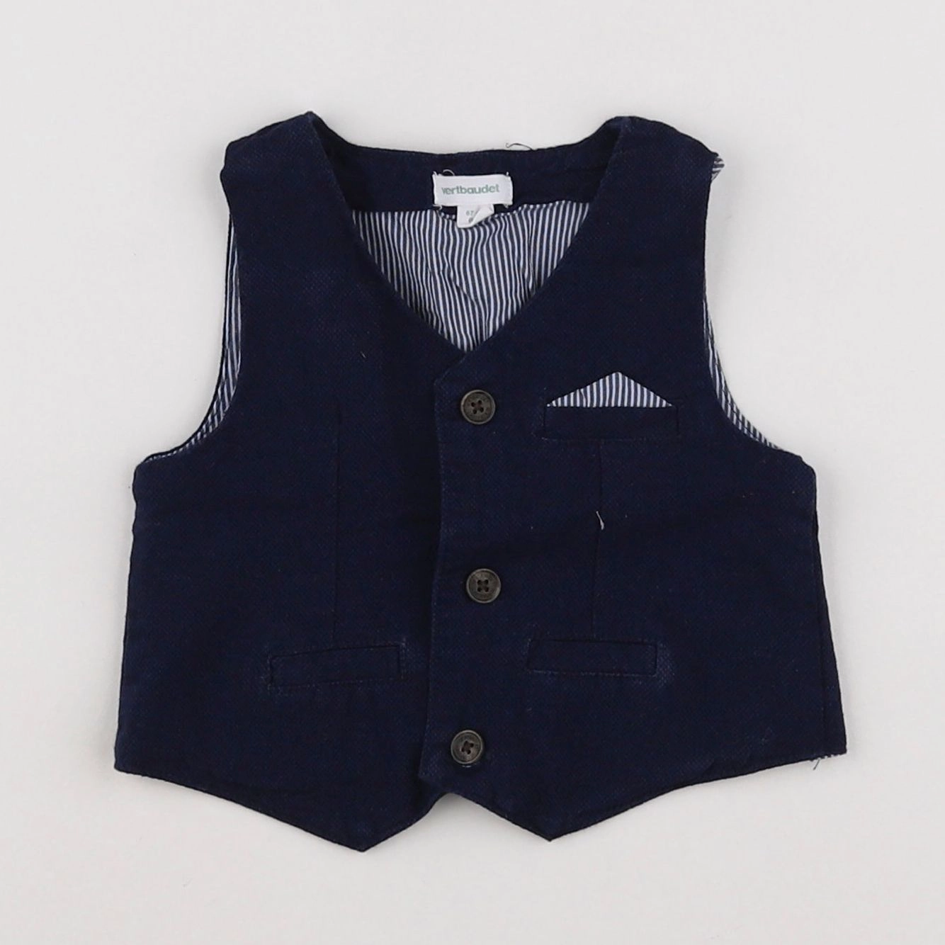 Vertbaudet - gilet bleu - 6 mois
