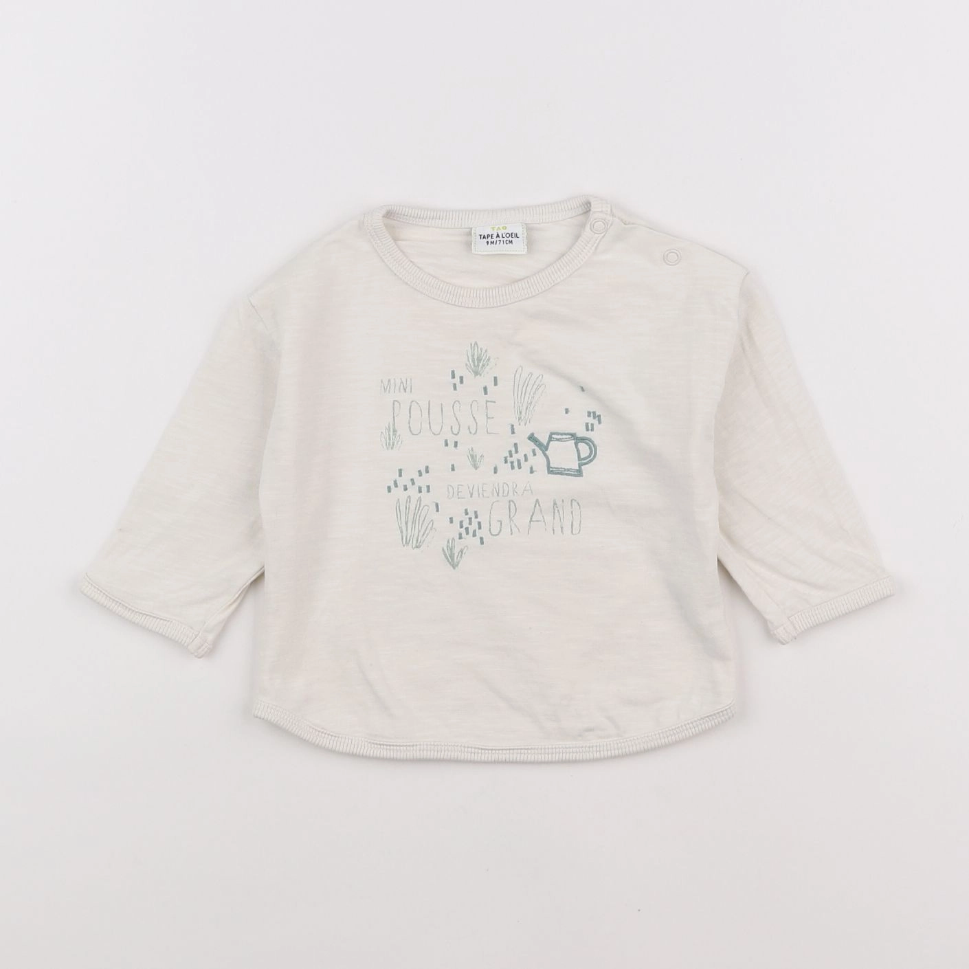 Tape à l'oeil - tee-shirt blanc, vert - 9 mois