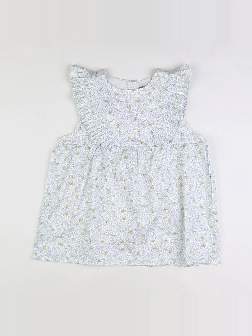 Vertbaudet - blouse blanc, bleu - 12 ans
