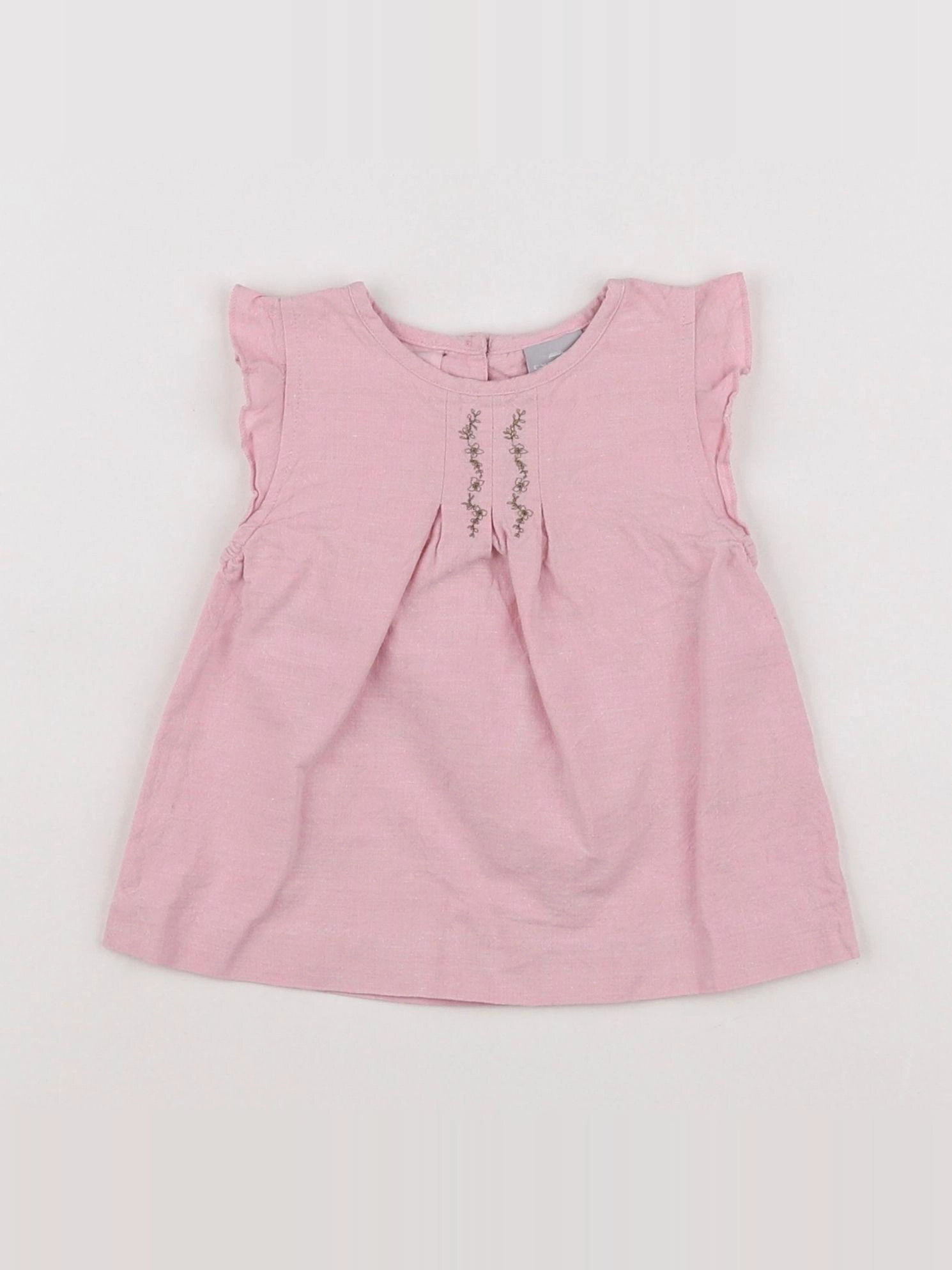 Cyrillus - blouse rose - 9 mois