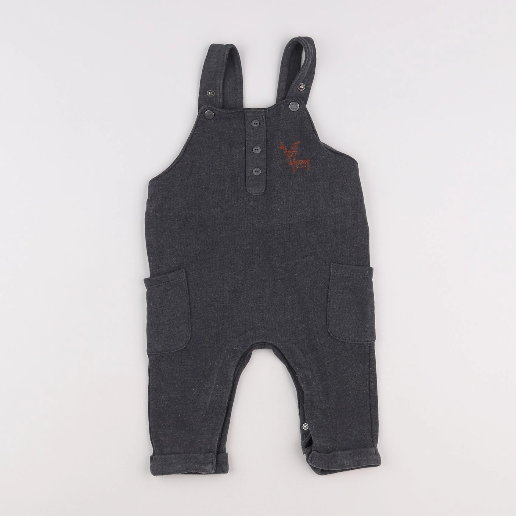 Vertbaudet - salopette gris - 9 mois