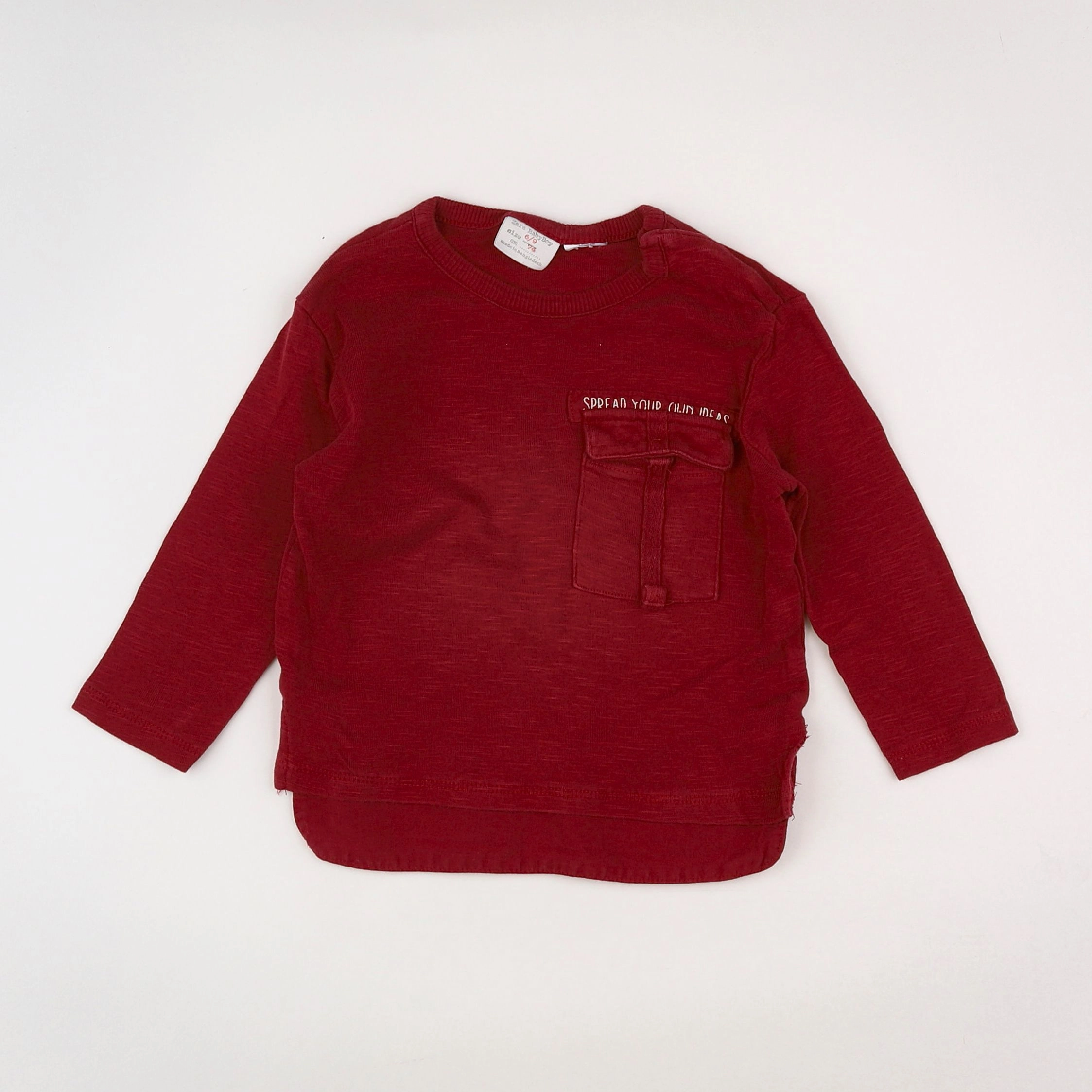 Zara - tee-shirt rouge - 6/9 mois