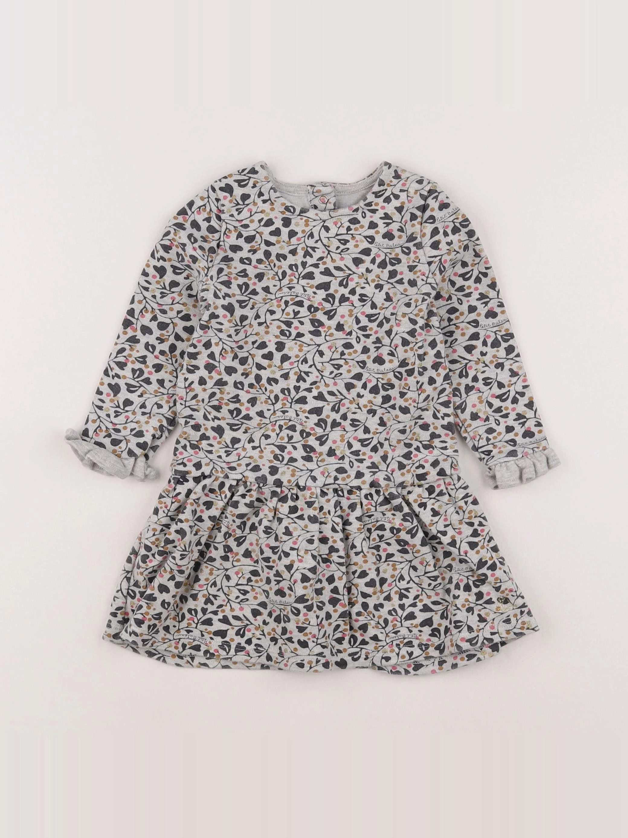 Petit Bateau - robe gris - 18 mois