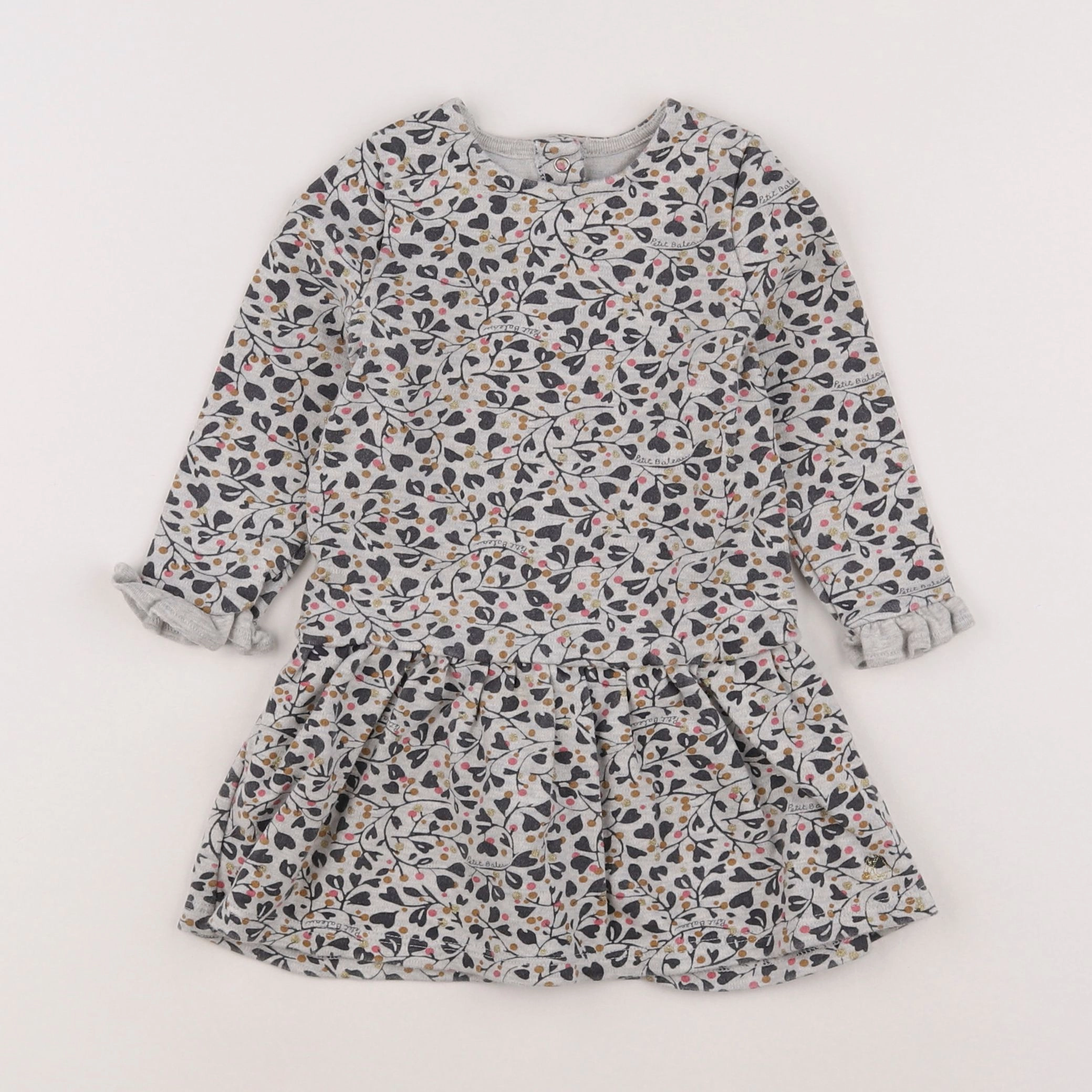 Petit Bateau - robe gris - 18 mois