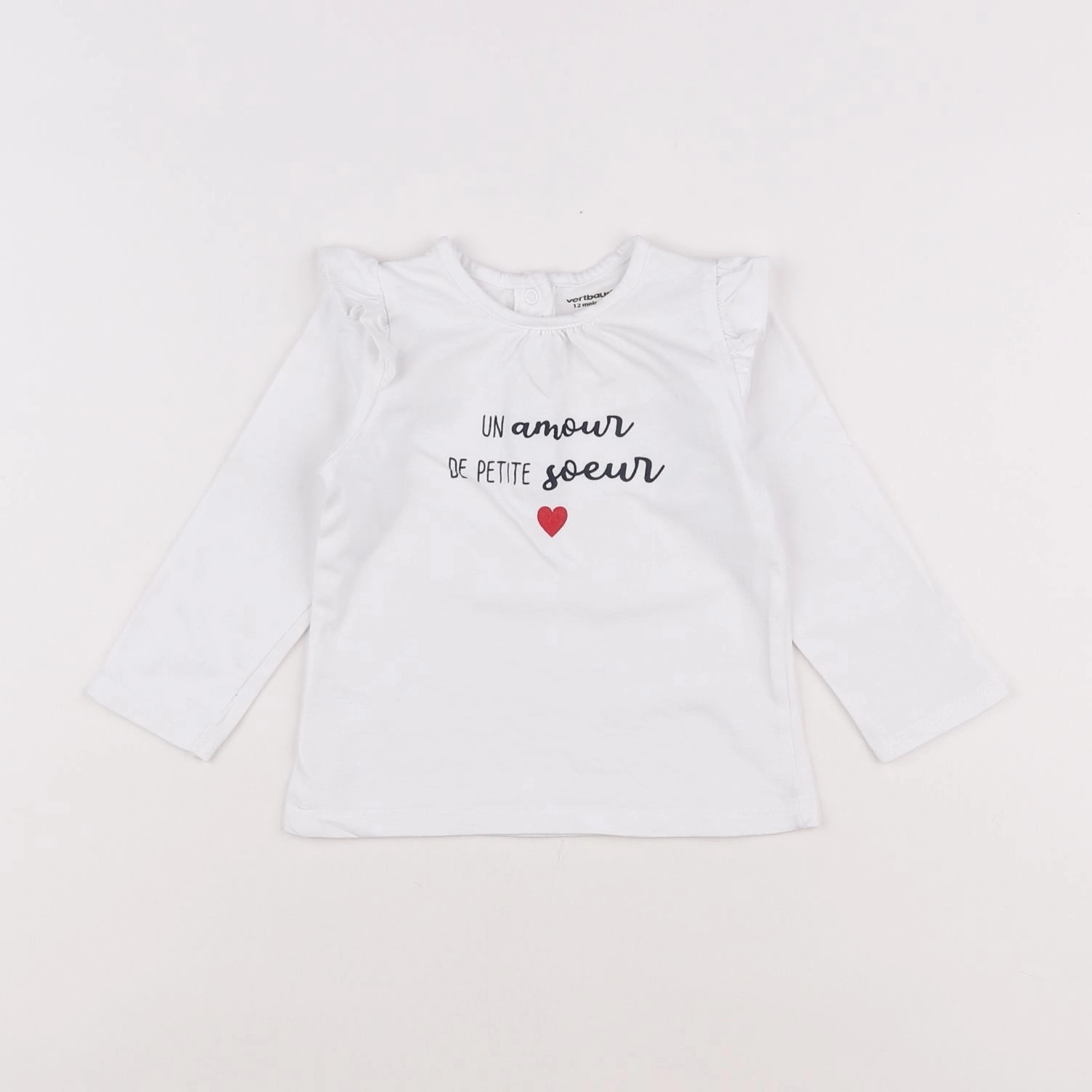 Vertbaudet - tee-shirt blanc - 12 mois