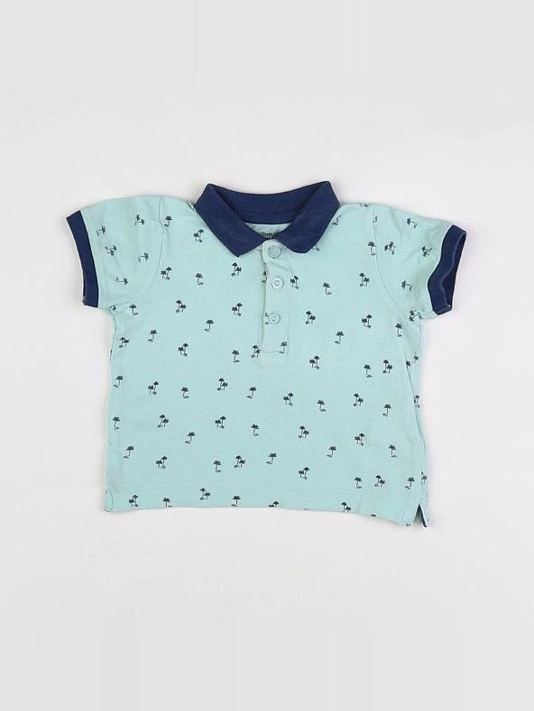 Vertbaudet - polo bleu - 12 mois