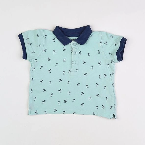 Vertbaudet - polo bleu - 12 mois