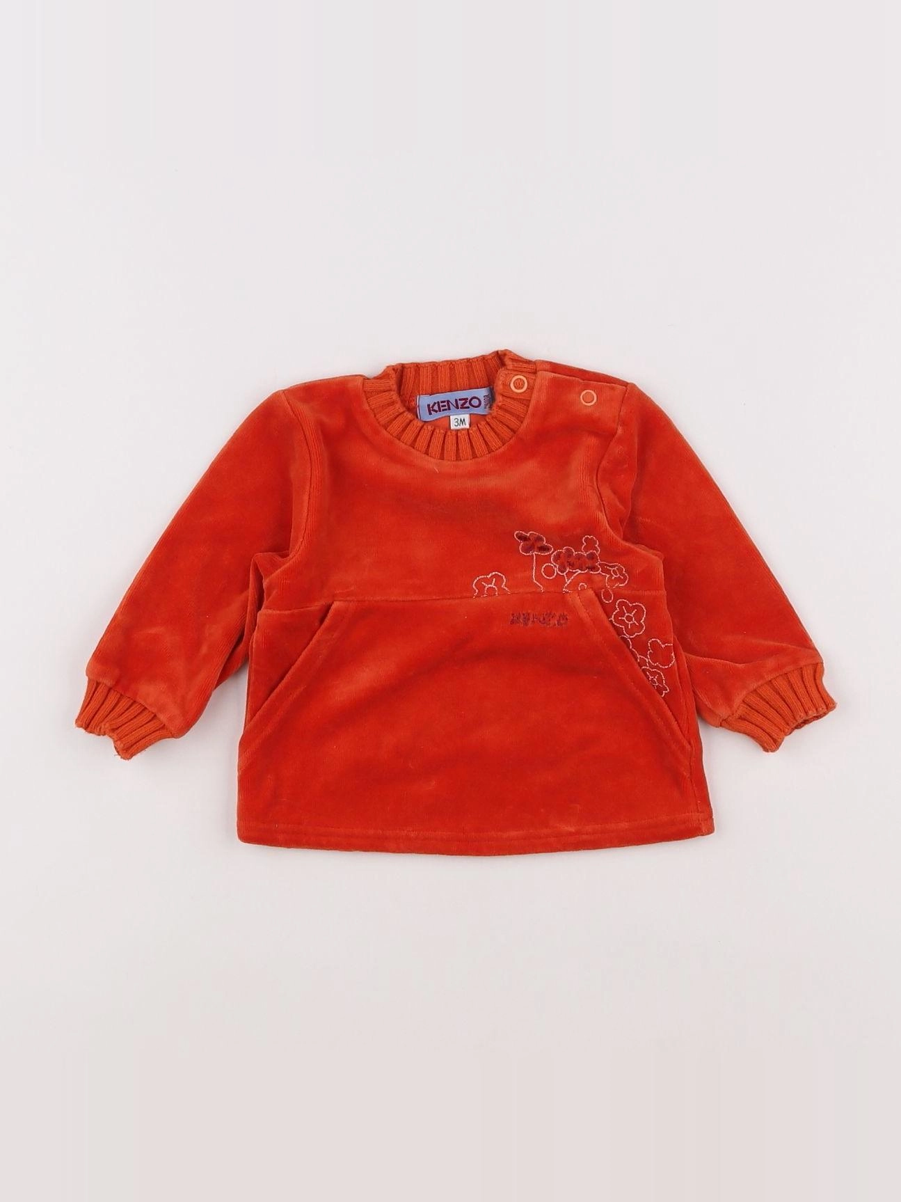 Kenzo - pull orange - 3 mois