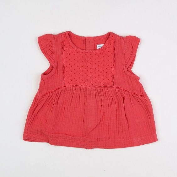 Vertbaudet - blouse rose - 9 mois