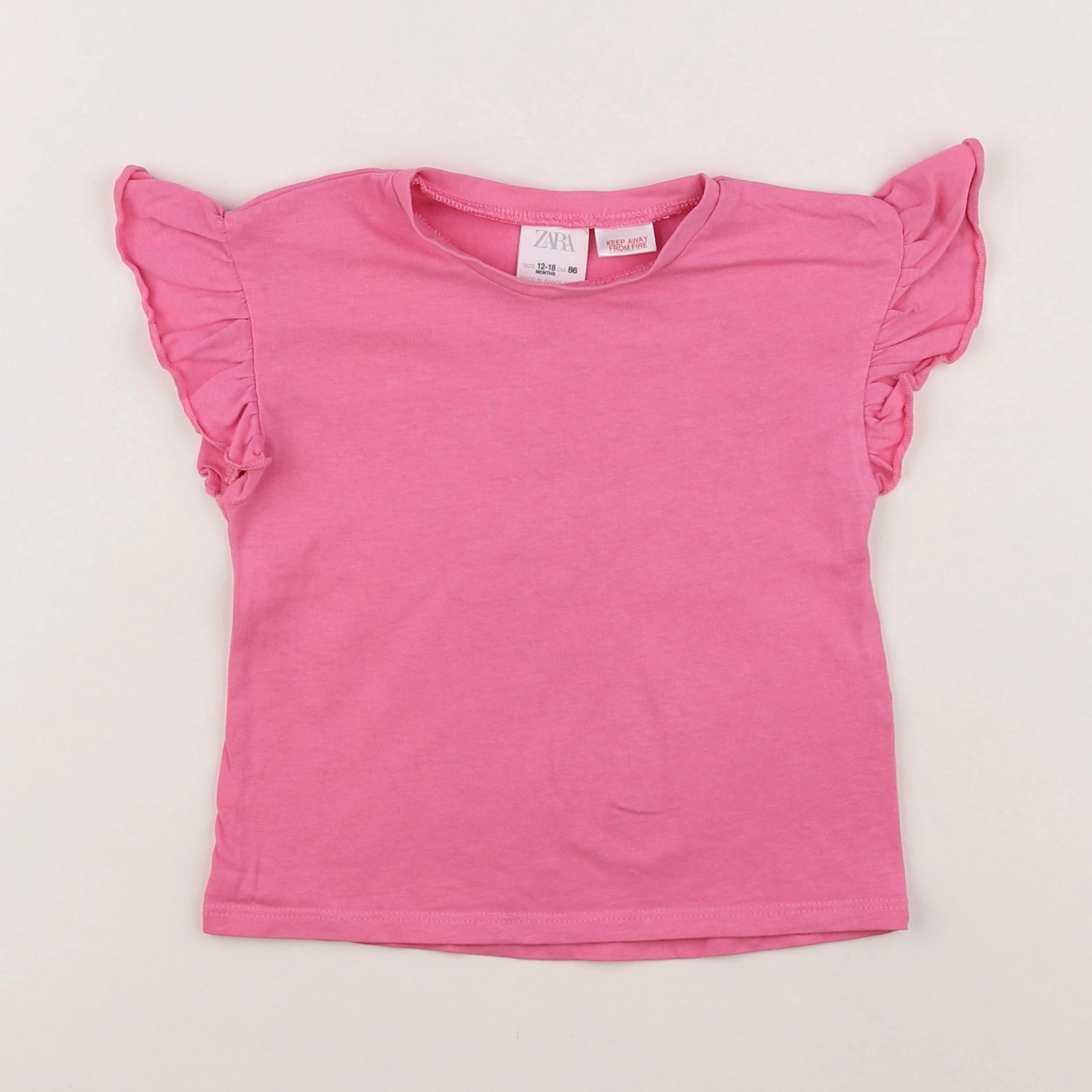 Zara - tee-shirt rose - 12/18 mois