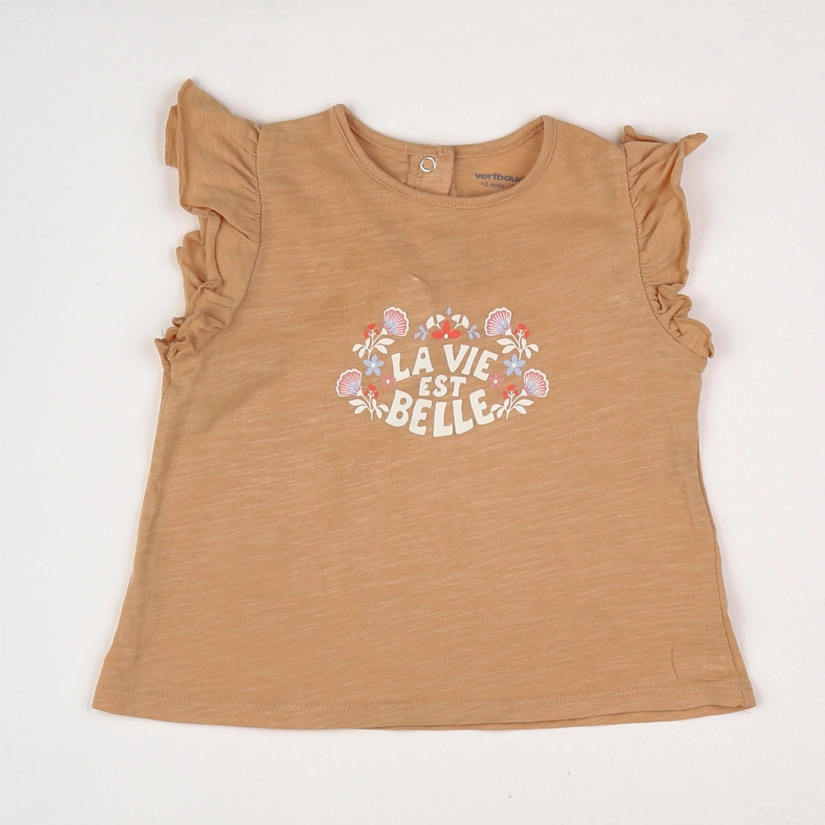 Vertbaudet - tee-shirt orange - 12 mois