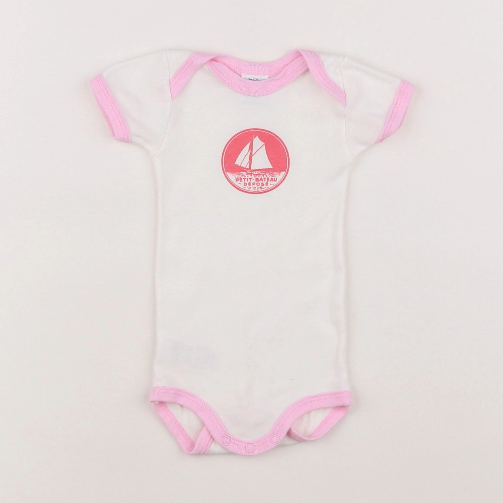 Petit Bateau - body rose, blanc - 3 mois