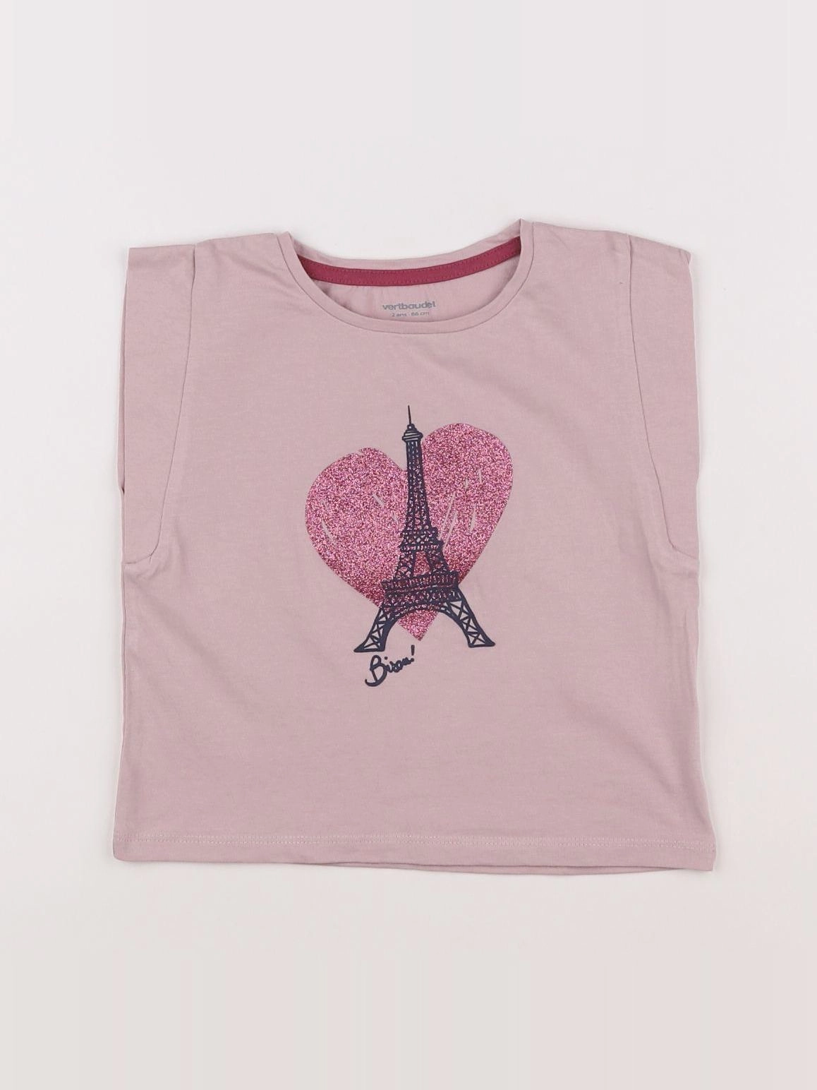 Vertbaudet - tee-shirt rose - 2 ans