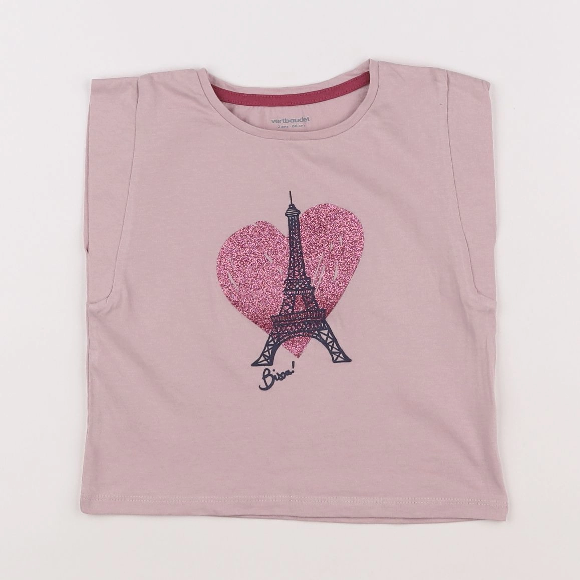 Vertbaudet - tee-shirt rose - 2 ans