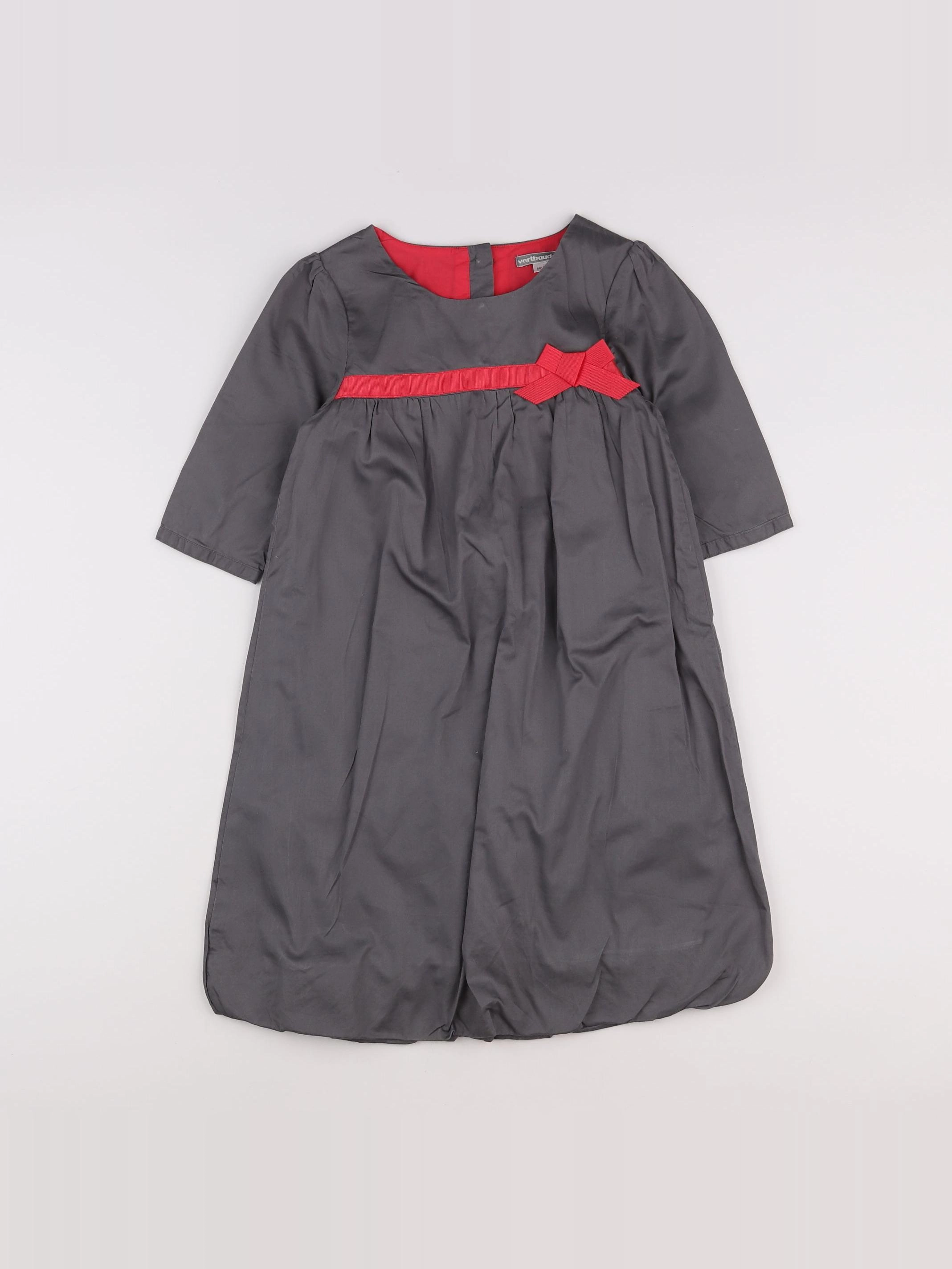 Vertbaudet - robe gris - 8 ans