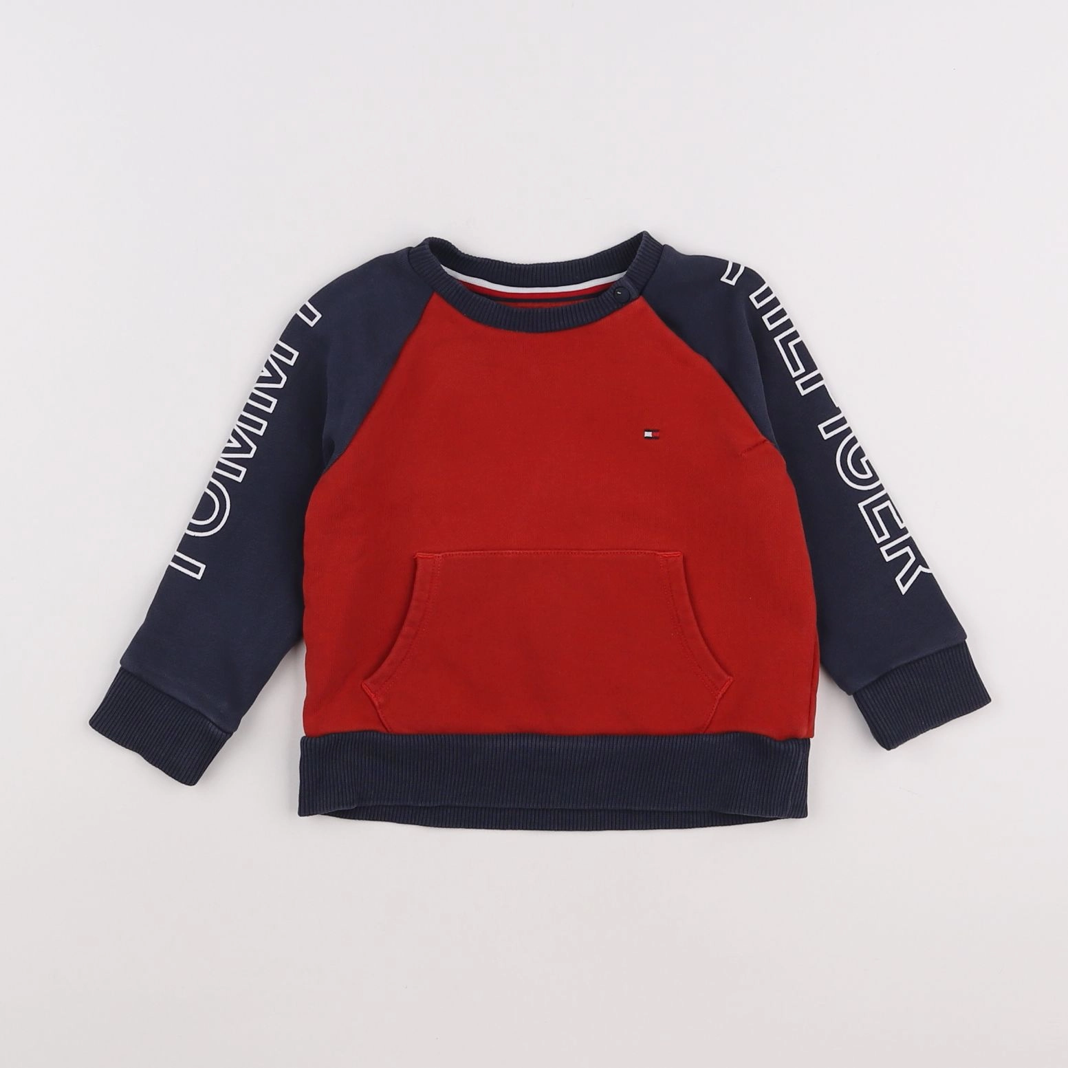 Tommy Hilfiger - sweat bleu, rouge - 9/12 mois