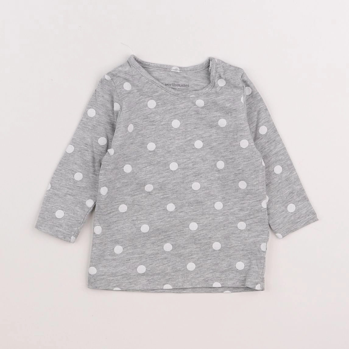 Vertbaudet - tee-shirt gris, blanc - 3 mois