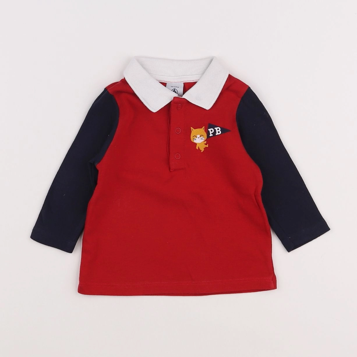 Petit Bateau - polo rouge - 6 mois