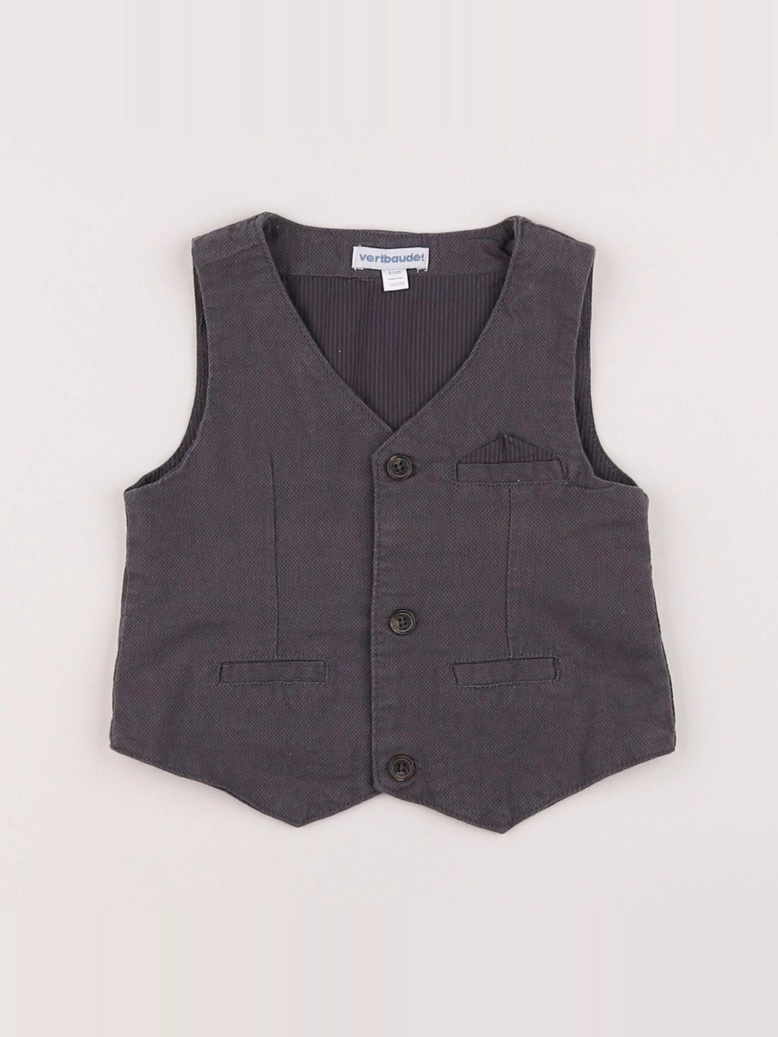 Vertbaudet - gilet gris - 18 mois
