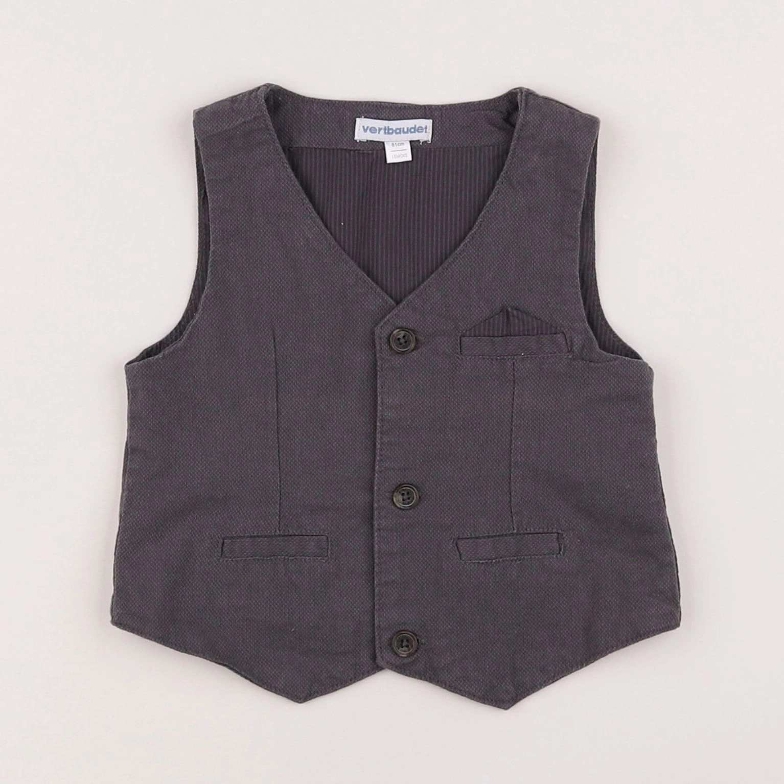 Vertbaudet - gilet gris - 18 mois
