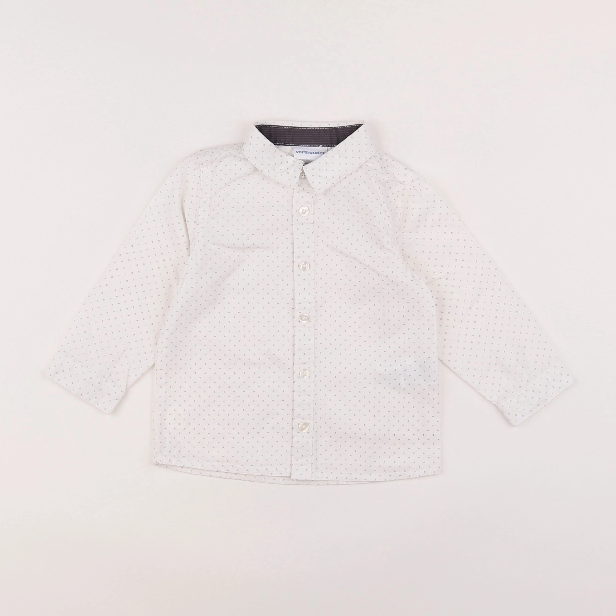 Vertbaudet - chemise blanc, bleu - 18 mois