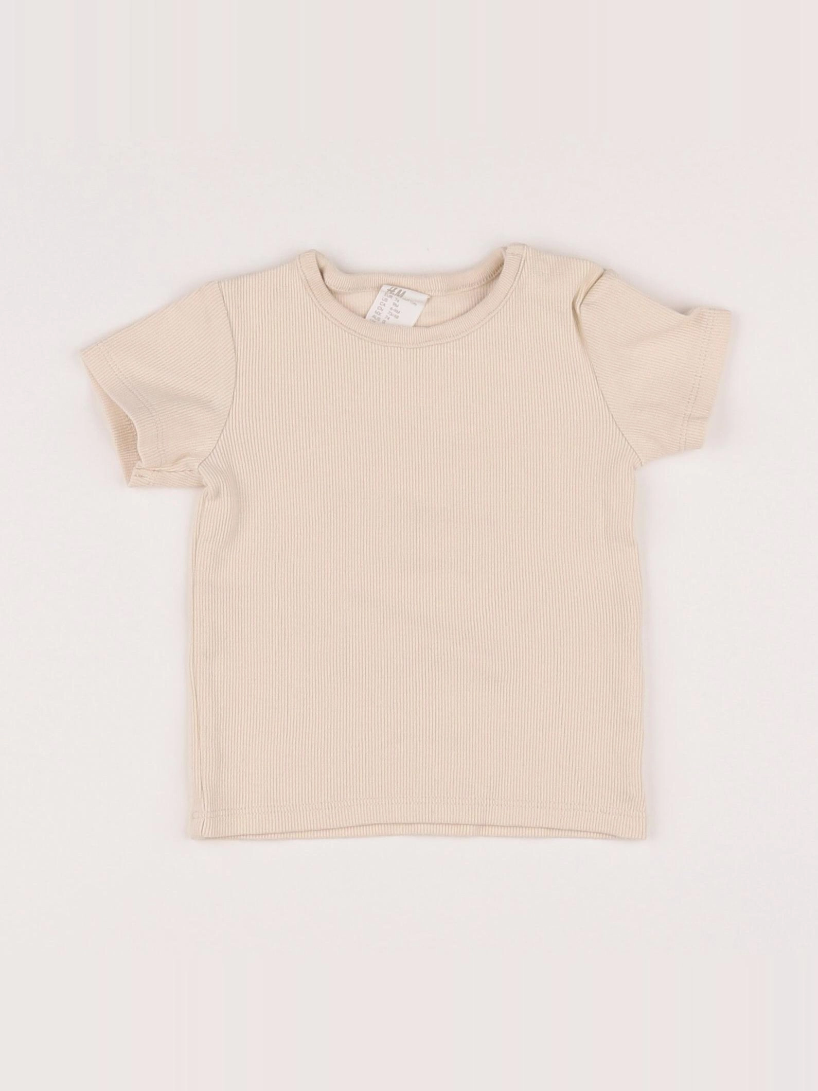 H&M - tee-shirt beige - 6/9 mois