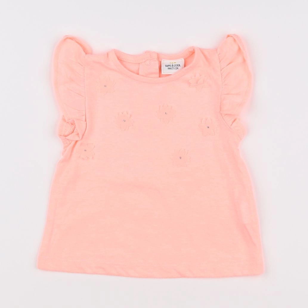 Tape à l'oeil - tee-shirt rose fluo - 9 mois