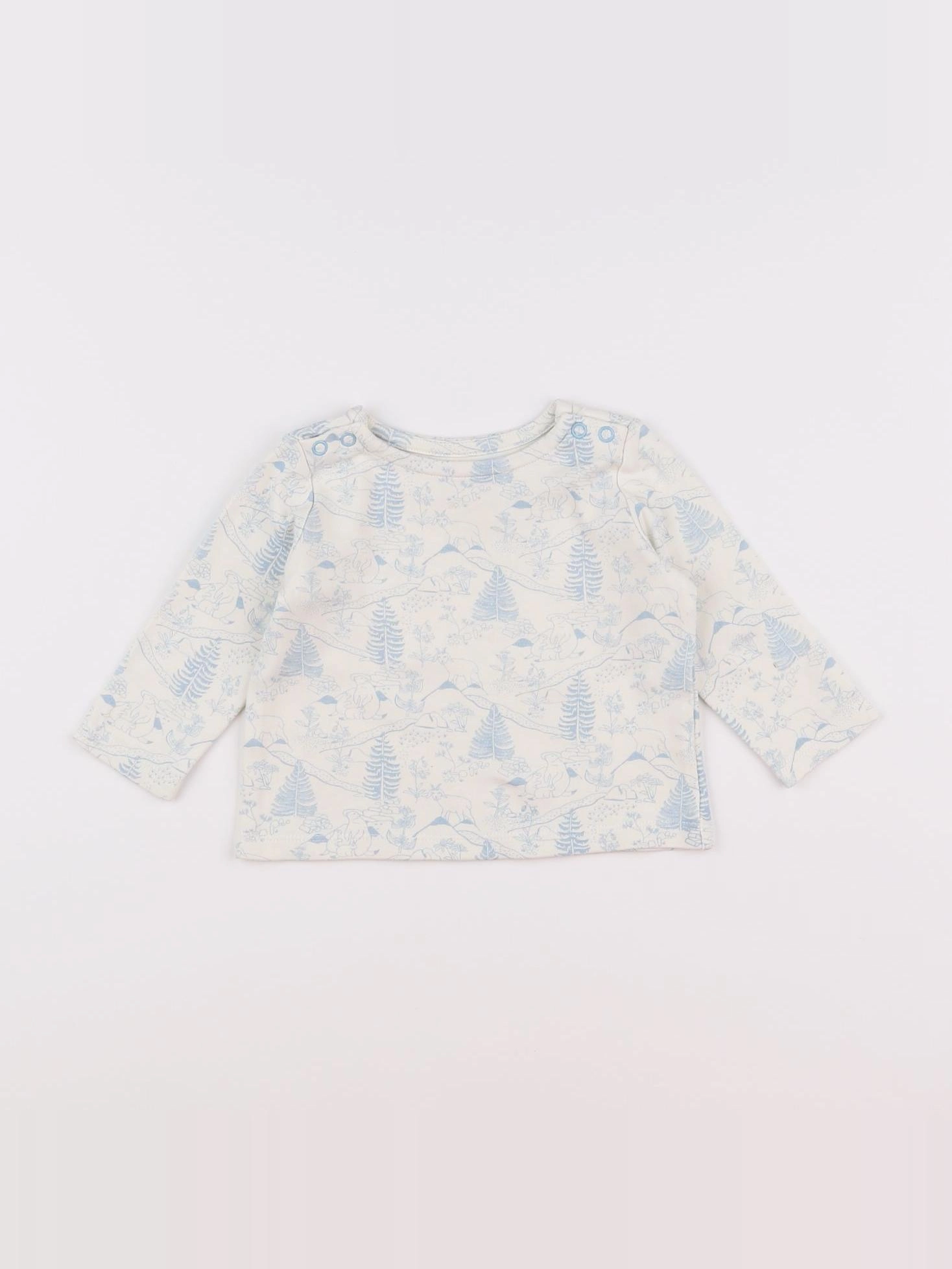 Natalys - tee-shirt blanc, bleu - 6 mois