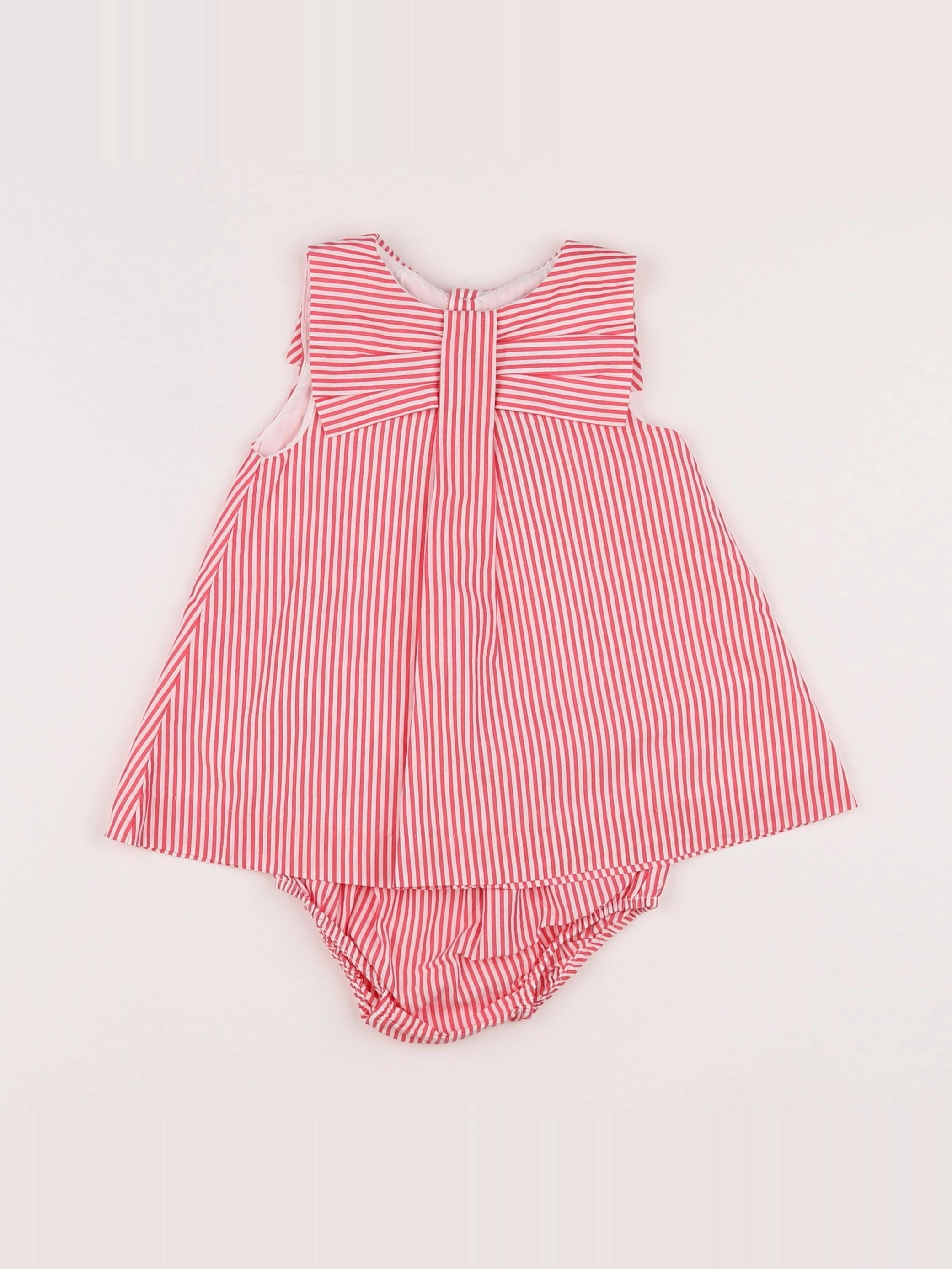 Jacadi - robe blanc, rouge - 6 mois