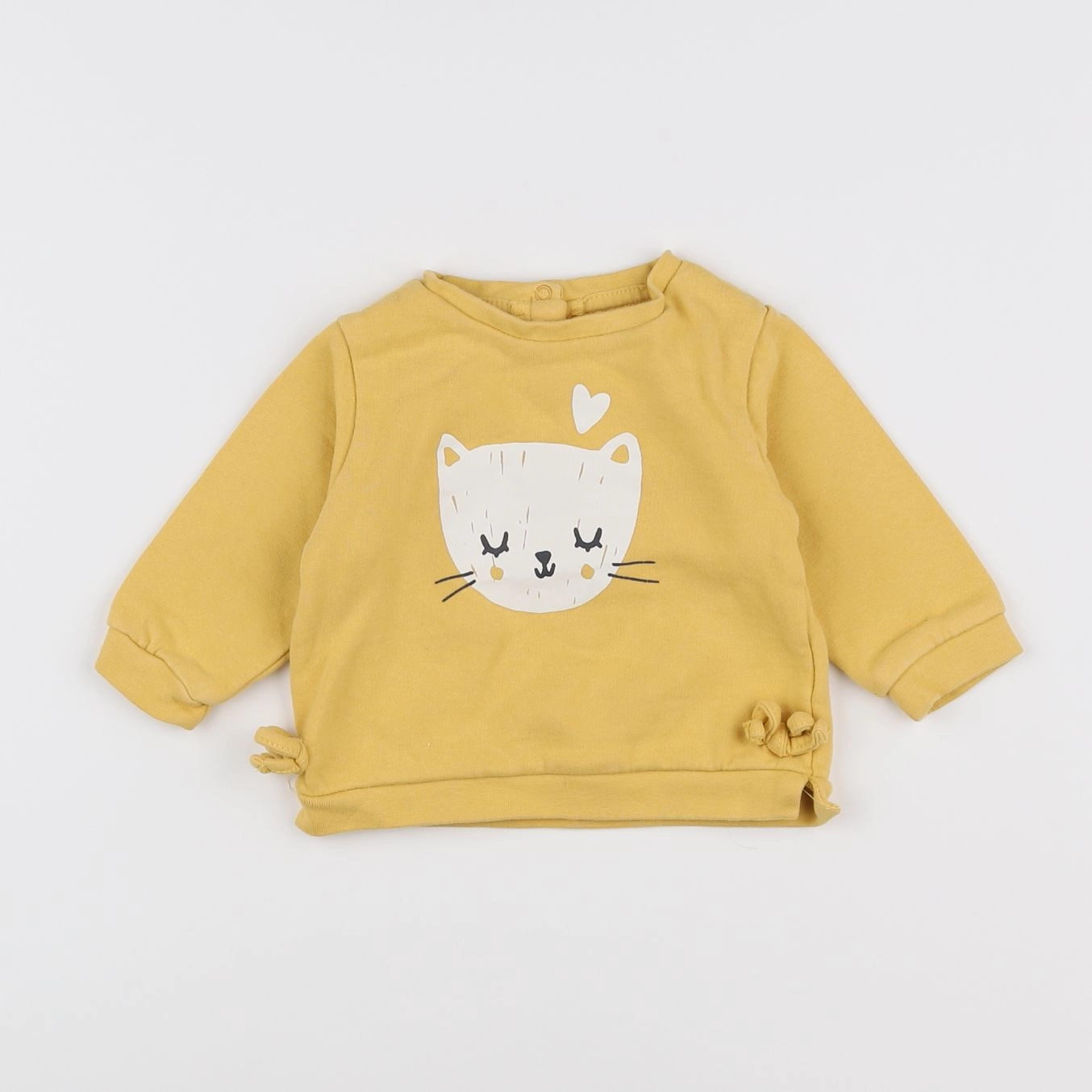 Vertbaudet - sweat jaune - 6 mois